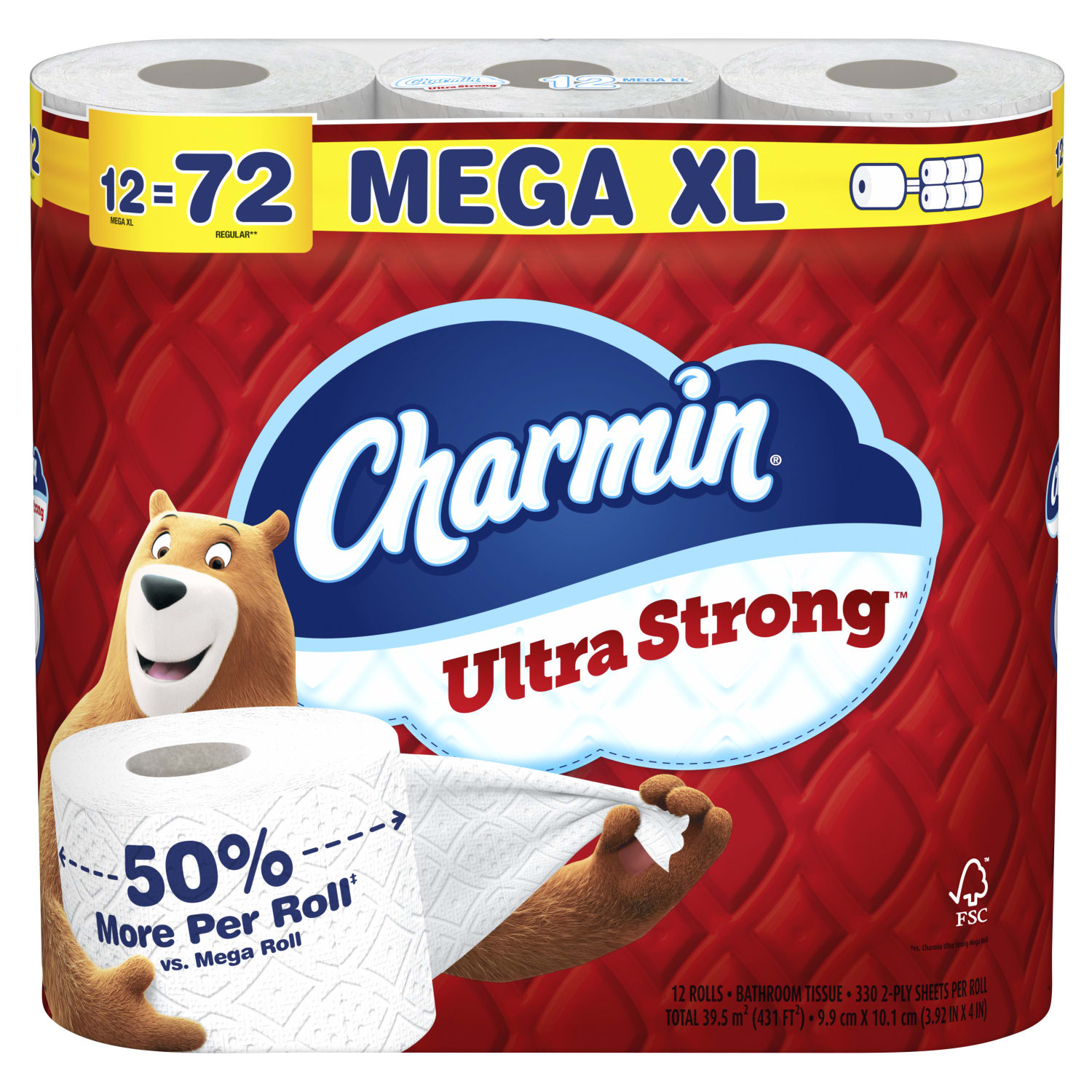 Charmin Ultra Strong 2-Ply Toilet Paper, 110ft, Pack Of 12 Mega XL Rolls - Image 3