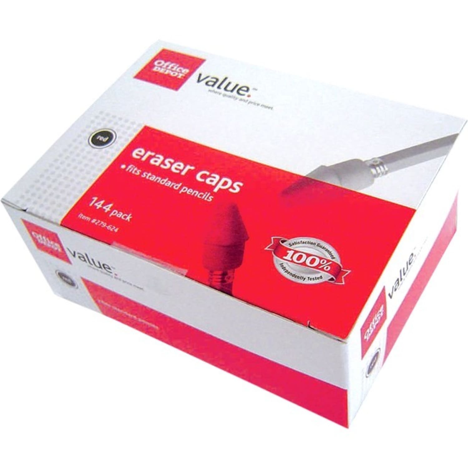 Office Depot Brand Eraser Caps, Red, Box Of 144 - Image 5
