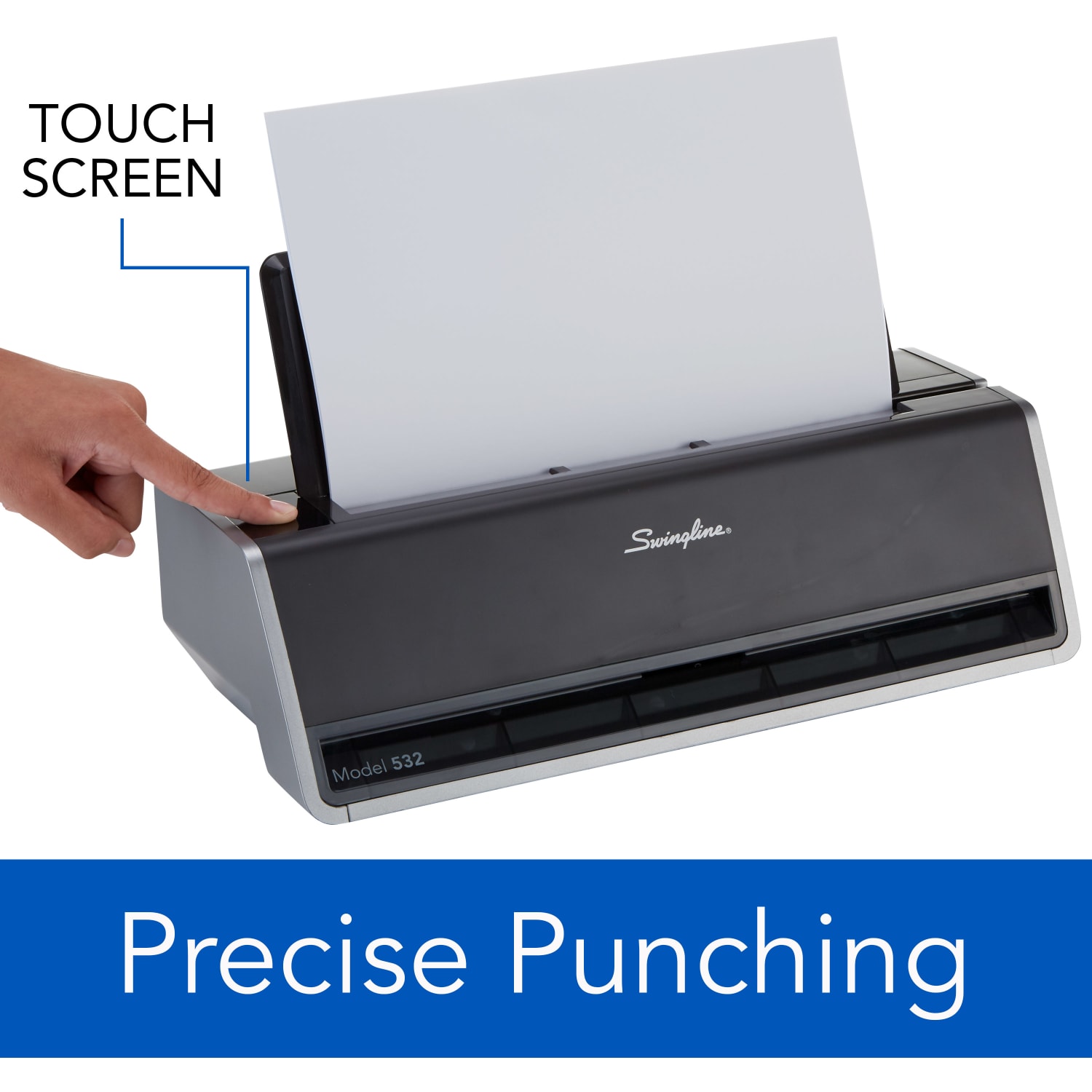 Swingline Model 532 2-Hole Punch, Black/Gray - Image 5