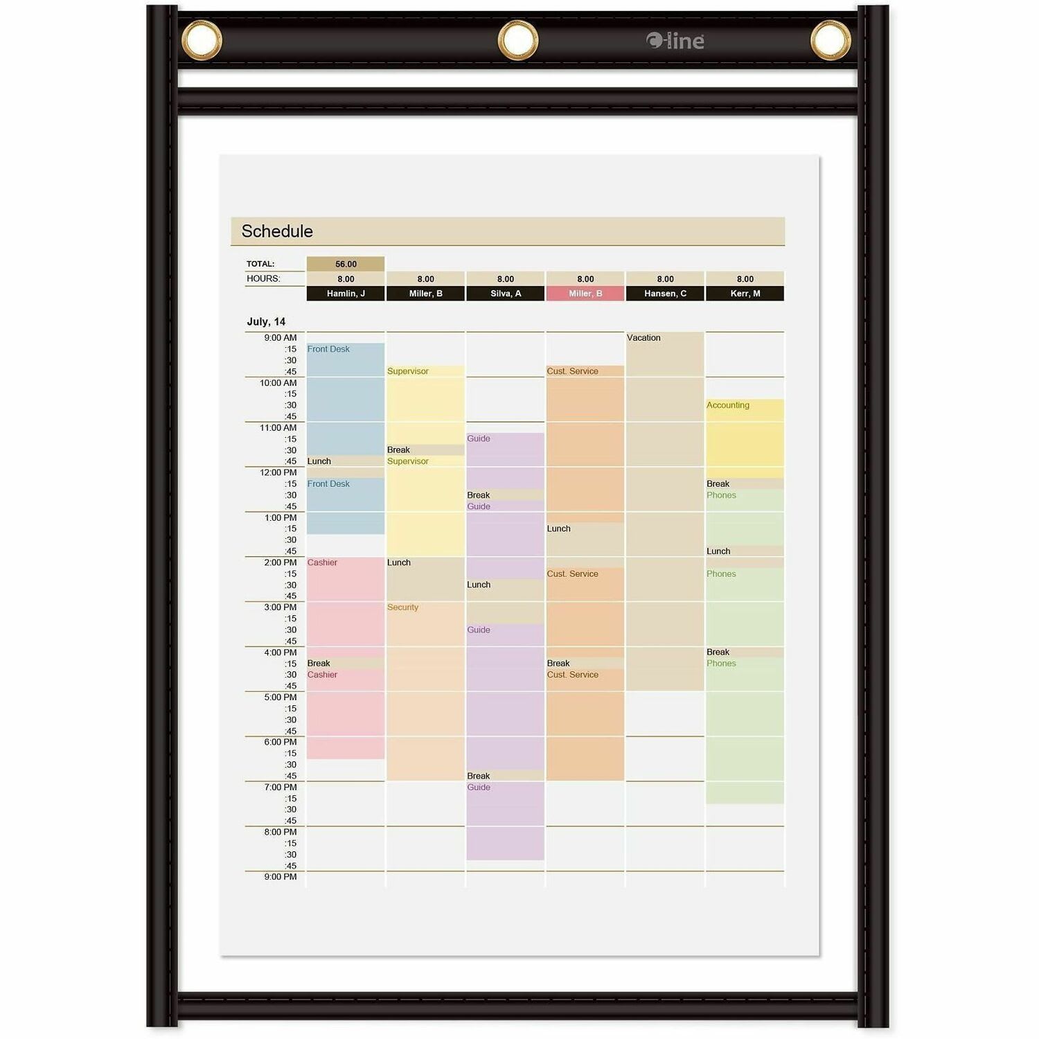 C-Line Super Heavyweight Plus Shop Ticket Holder, Stitched - Both Sides Clear, Assorted Colors, 9 x 12, 20/BX, 50920