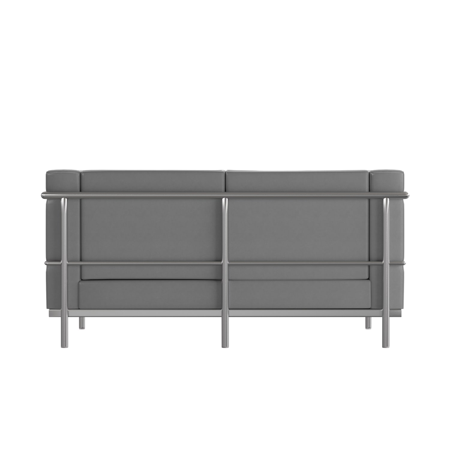 Flash Furniture HERCULES Regal Series Contemporary Leathersoft Loveseat with Double Bar Encasing Frame Gray PopularChairscom Flash Furniture HERCULES Regal Series Contemporary Leathersoft Loveseat with Double Bar Encasing Frame Gray PopularChairscom