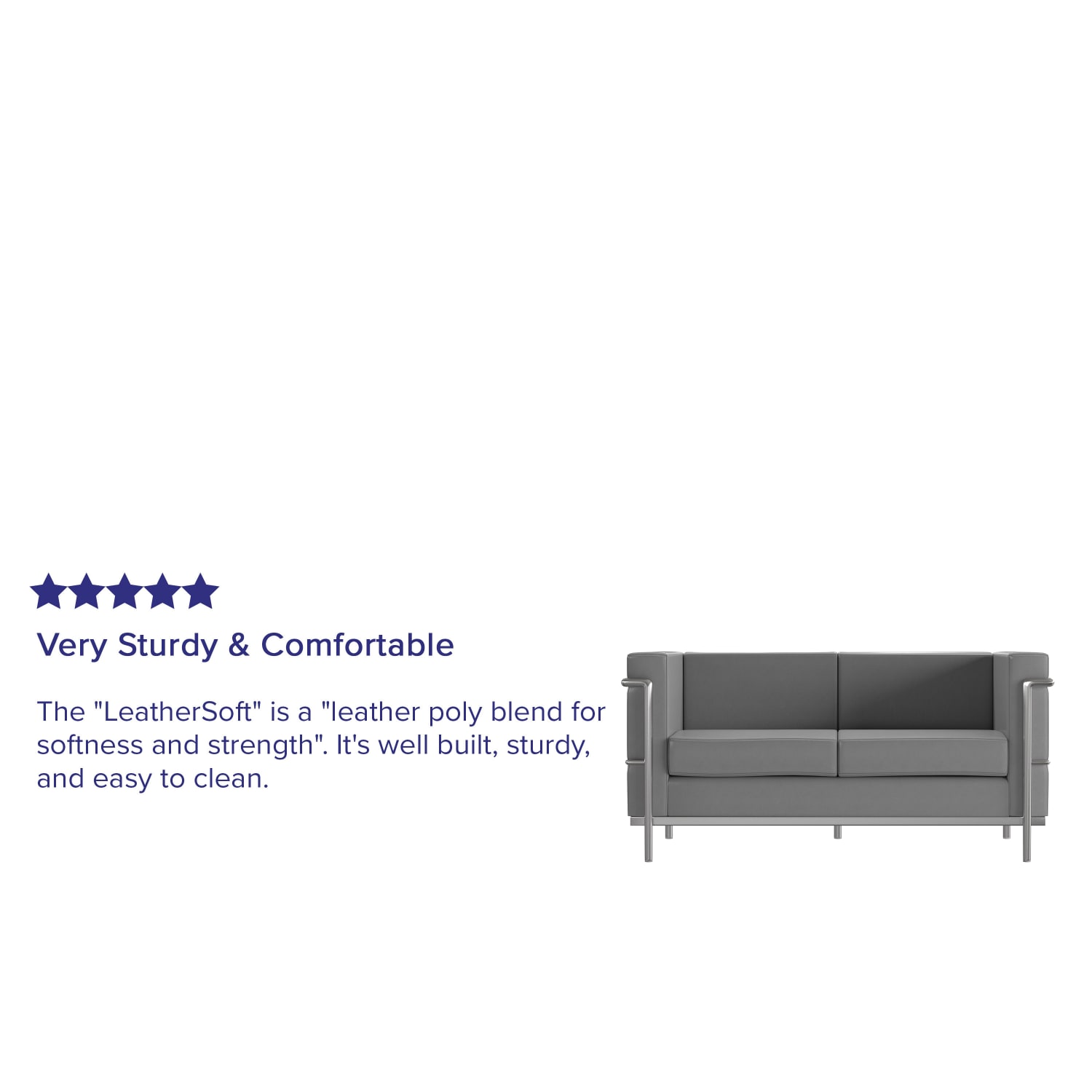 Flash Furniture HERCULES Regal Series Contemporary Leathersoft Loveseat with Double Bar Encasing Frame Gray PopularChairscom Flash Furniture HERCULES Regal Series Contemporary Leathersoft Loveseat with Double Bar Encasing Frame Gray PopularChairscom
