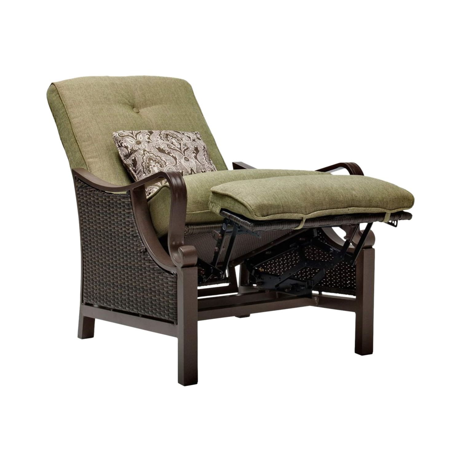 Hanover Ventura Luxury Recliner in Vintage Meadow, Olive, Olefin Seat, Steel, Aluminum, Resin Frame, 26.3inW x 36inD x 40.5inH - Image 3