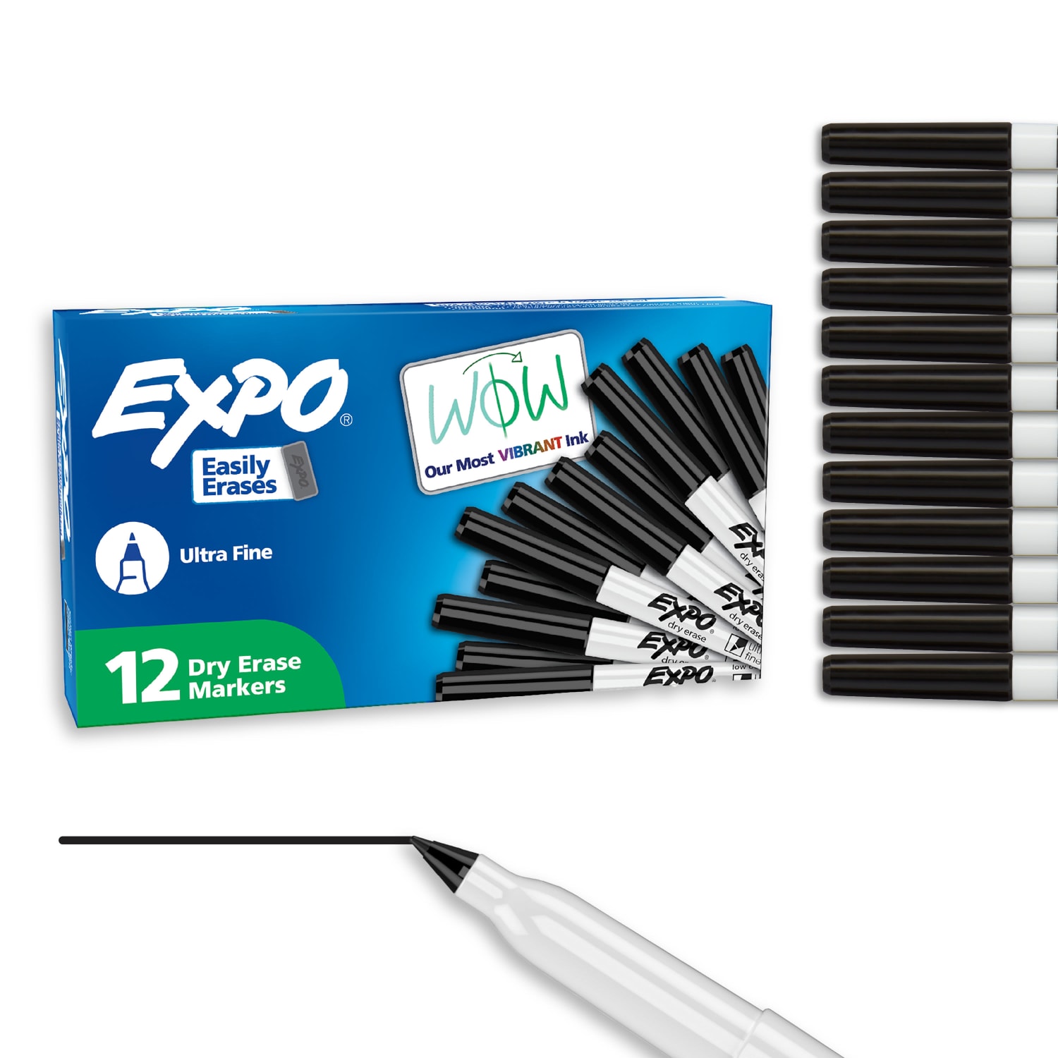 EXPO Low-Odor Dry-Erase Marker, Ultra-Fine Point, Black