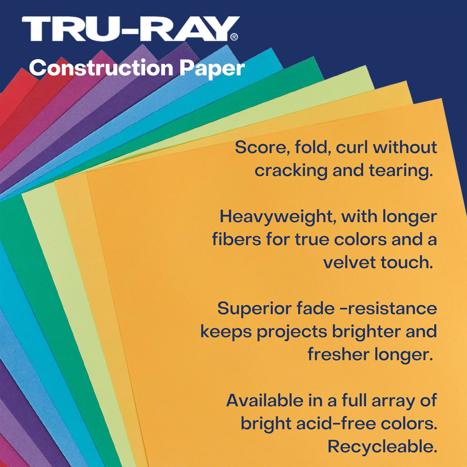 Tru-Ray Construction Paper, Heavyweight, 12in x 18in, Gold, 50 Sheets Per Pack, Set Of 5 Packs - Image 6