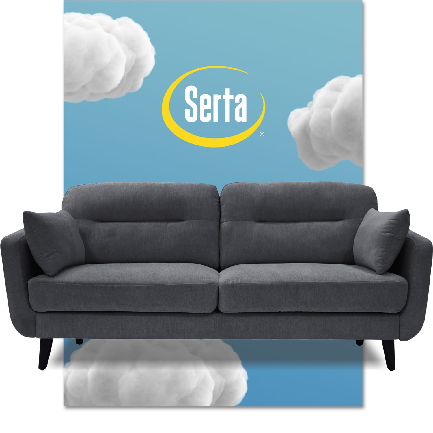 Serta Sierra Collection Sofa, Slate Gray/Chestnut - Image 9