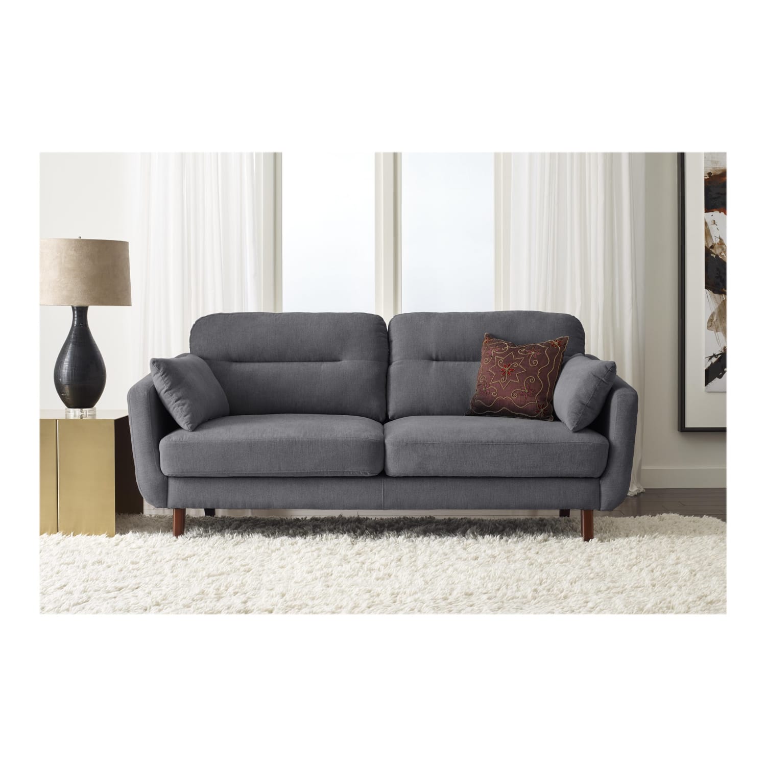Serta Sierra Collection Sofa, Slate Gray/Chestnut - Image 11