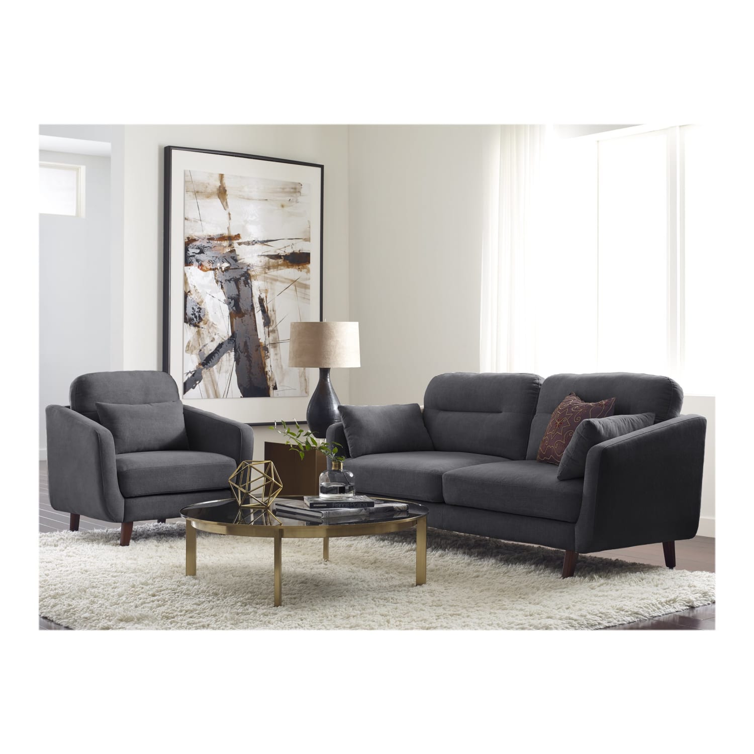 Serta Sierra Collection Sofa, Slate Gray/Chestnut - Image 12