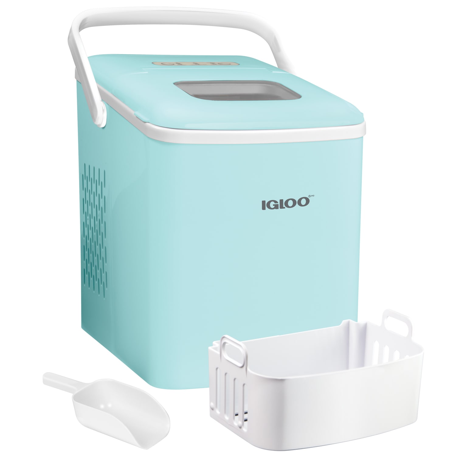 Igloo 26 Lb Automatic Self-Cleaning Portable Countertop Ice Maker With Handle, Aqua - Image 3