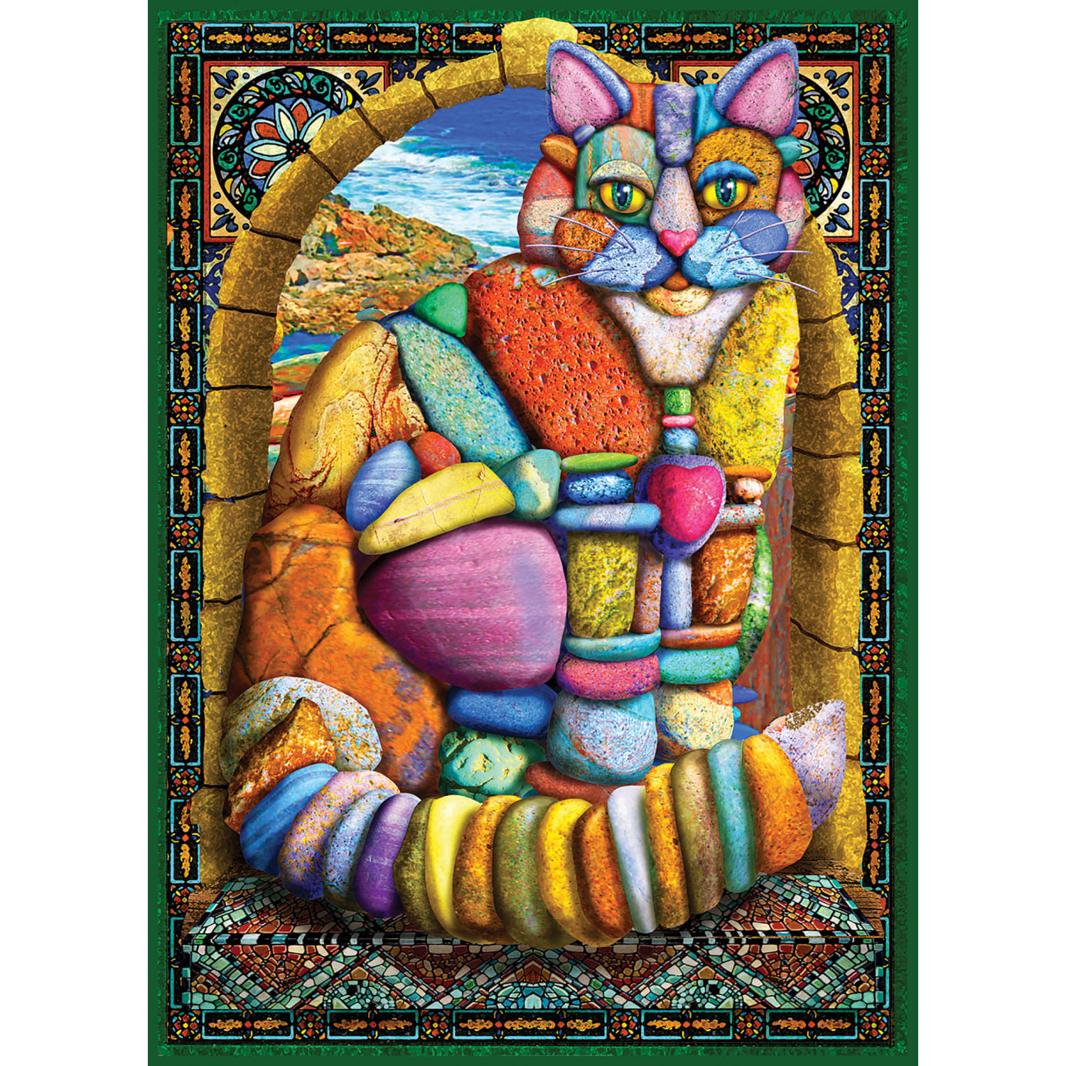 Willow Creek Press 1,000-Piece Puzzle, Cairn Stone Cat - Image 3