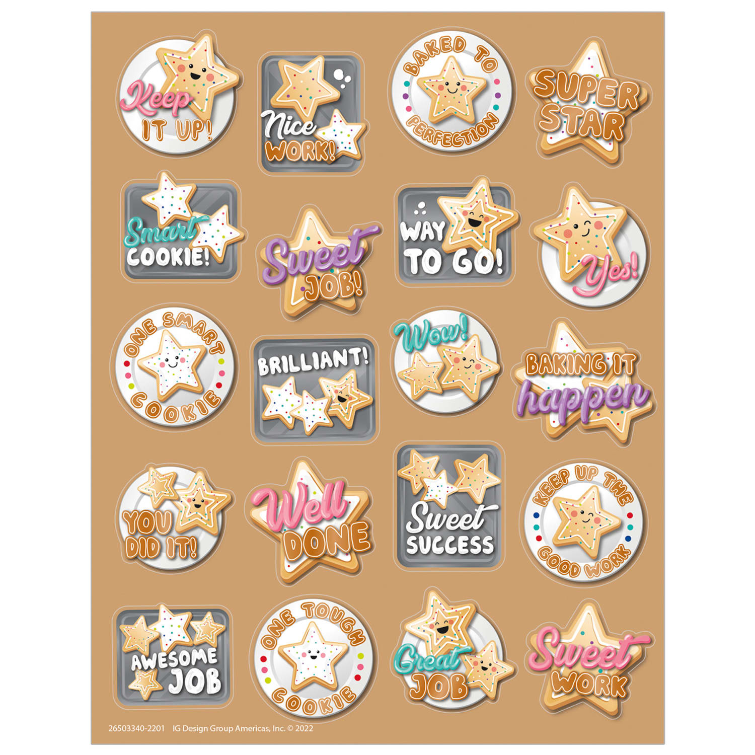 Eureka Scented Stickers, Medium, Star Cookies Sugar Cookie, 80 Stickers Per Pack, Bundle Of 6 Packs - Image 3