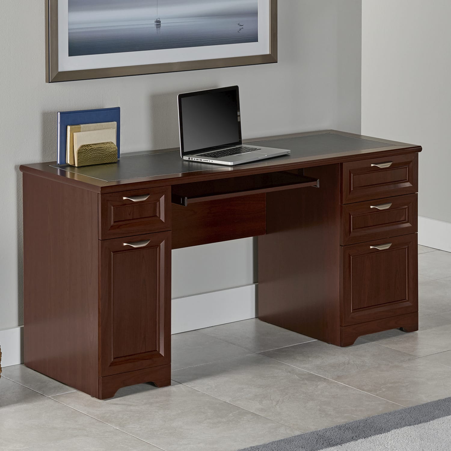 Realspace® Magellan 59W Managers Desk Classic Cherry PopularChairscom Realspace® Magellan 59W Managers Desk Classic Cherry PopularChairscom