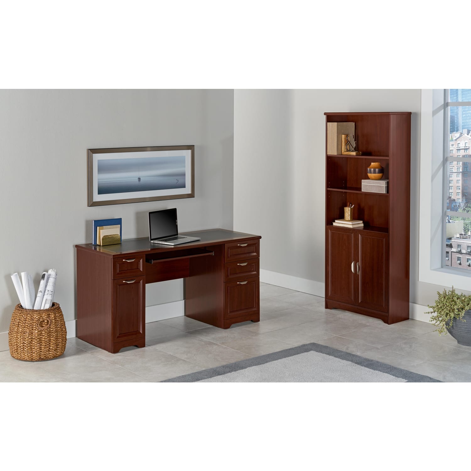 Realspace® Magellan 59"W Manager's Desk, Classic Cherry - Image 5