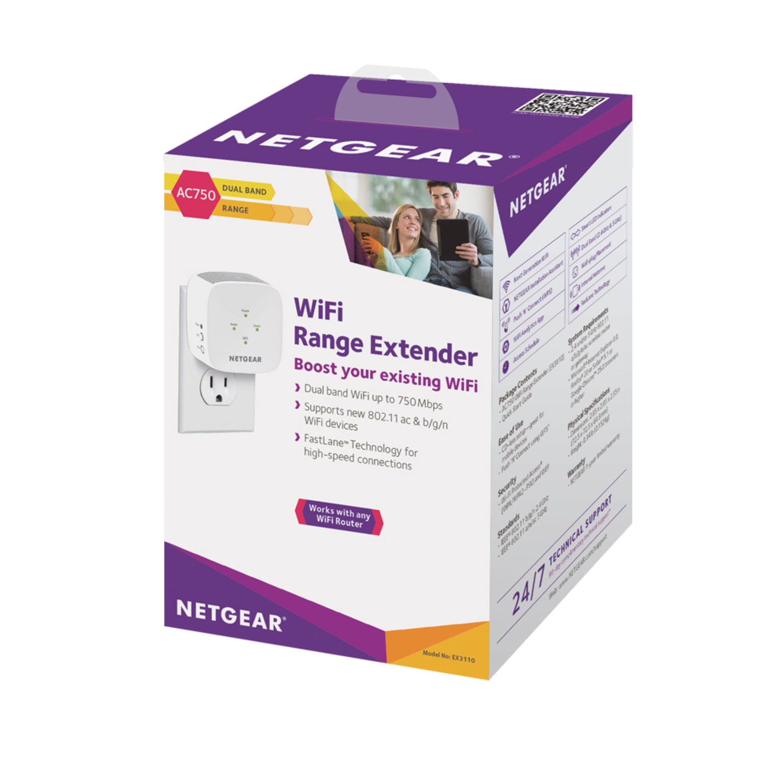 NETGEAR AC750 WiFi Range Extender, EX3110 - Image 3