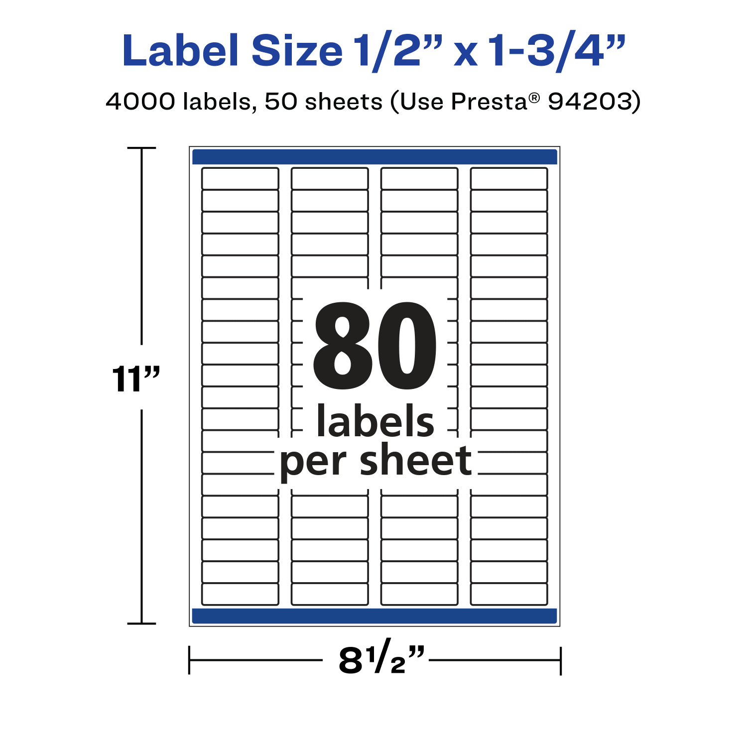 Avery Waterproof Permanent Labels With Sure Feed, 94203-WMF50, Rectangle, 1/2in x 1-3/4in, White, Pack Of 4,000 - Image 6