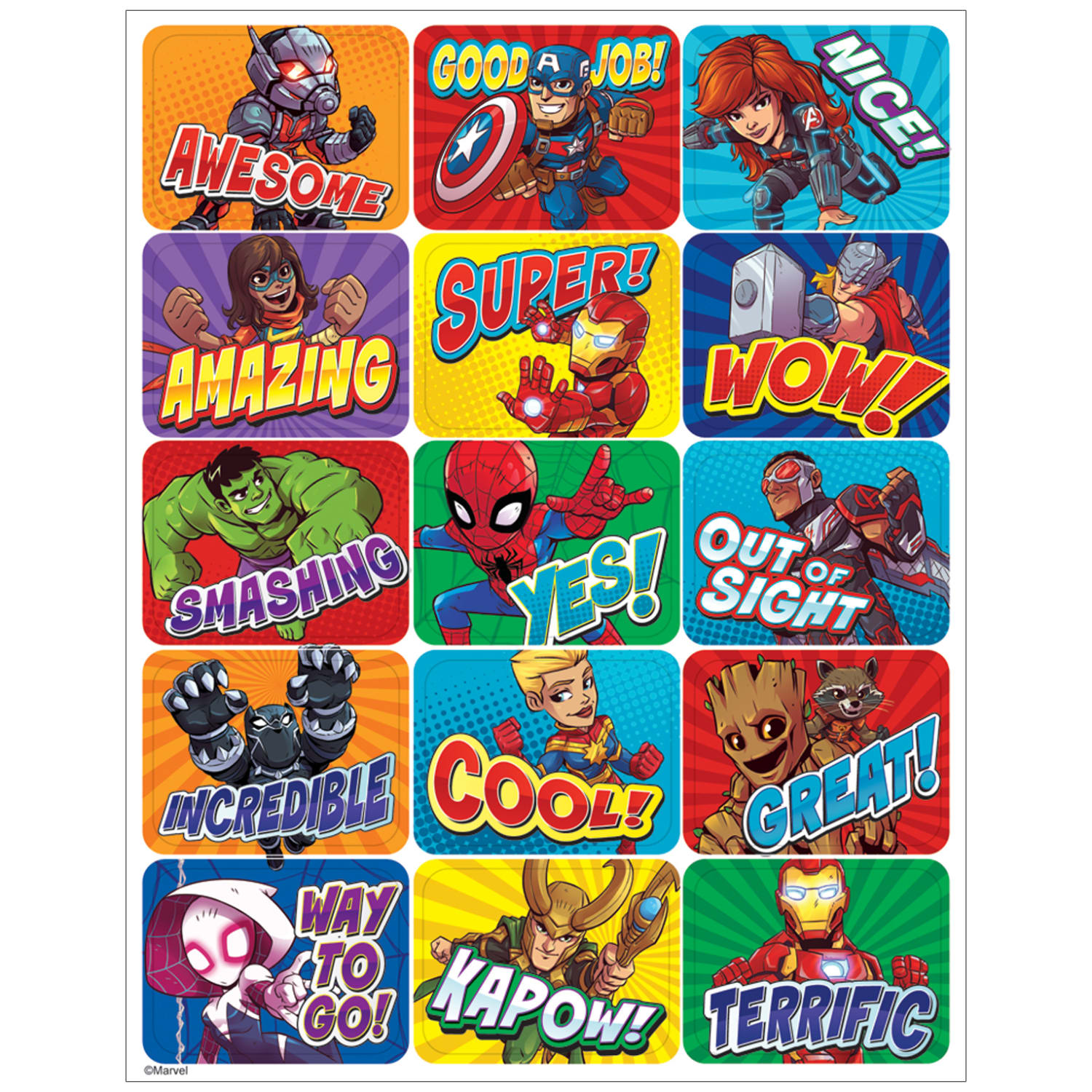 Eureka Success Stickers, Marvel Super Hero Adventure, 120 Stickers Per Pack, Set Of 12 Packs - Image 3