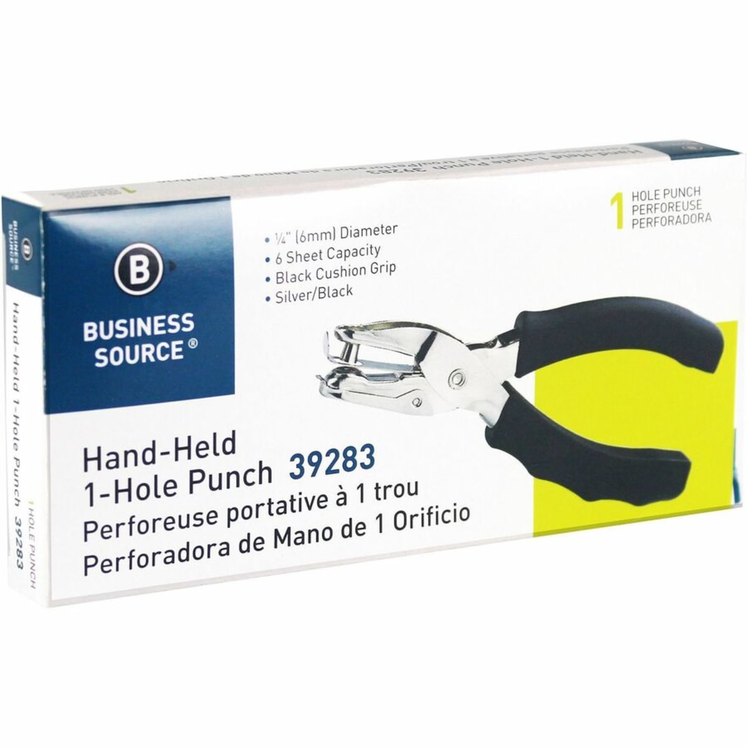 Sparco Handheld Slot Punch With Cushioned Grip, 6 mm, Silver/Black - Image 5