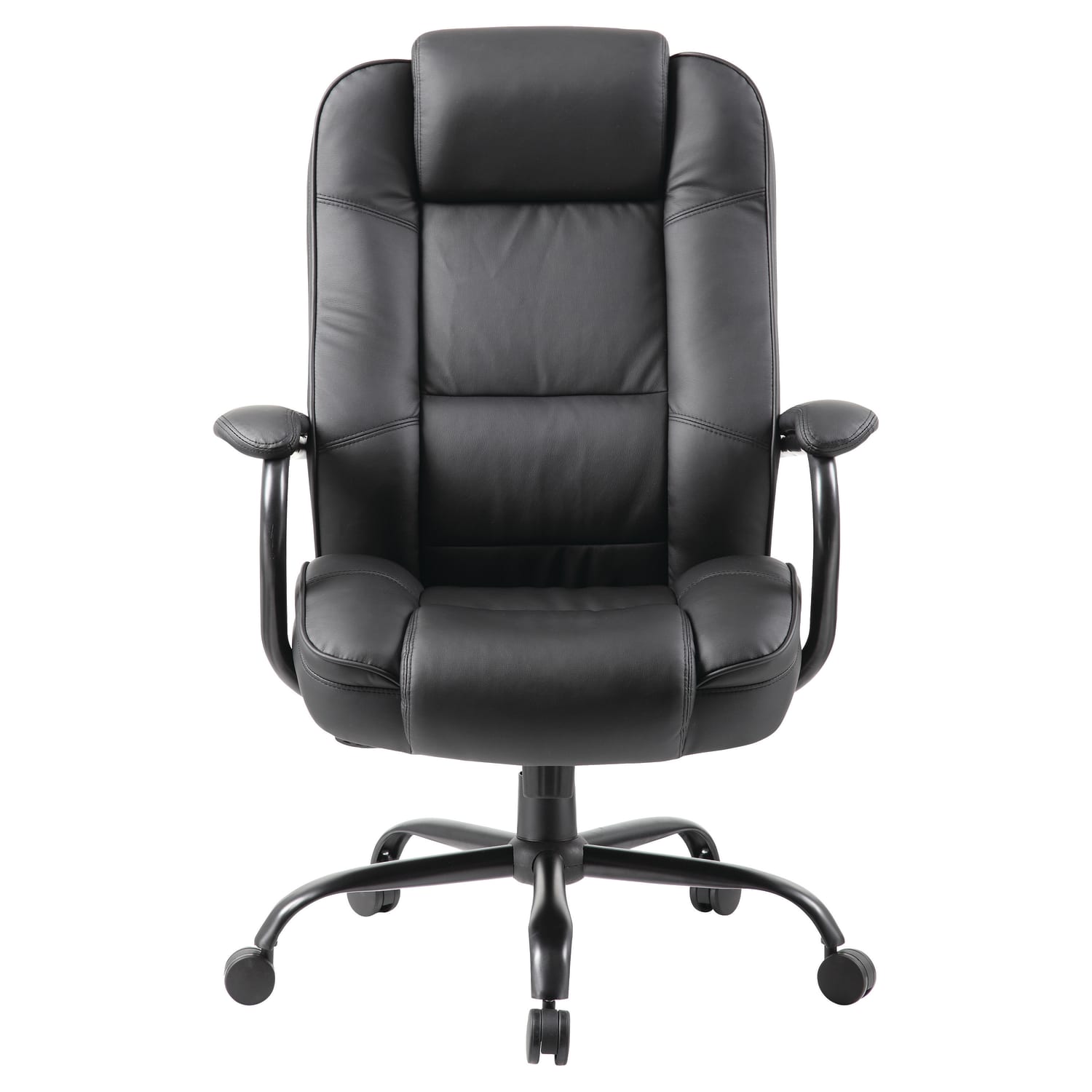 Boss Office Products Heavy-Duty Ergonomic LeatherPlus Bonded Leather High-Back Chair, Black - Image 4