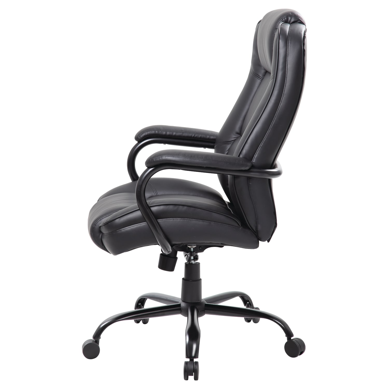 Boss Office Products Heavy-Duty Ergonomic LeatherPlus Bonded Leather High-Back Chair, Black - Image 5