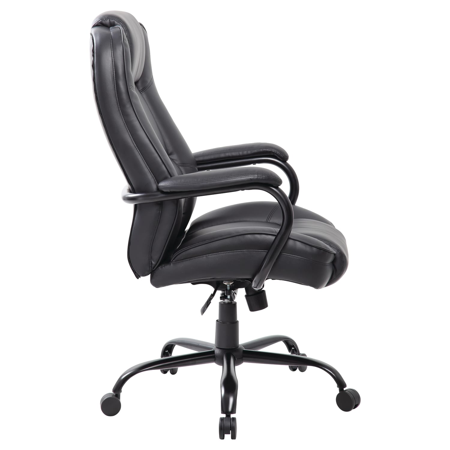 Boss Office Products Heavy-Duty Ergonomic LeatherPlus Bonded Leather High-Back Chair, Black - Image 7