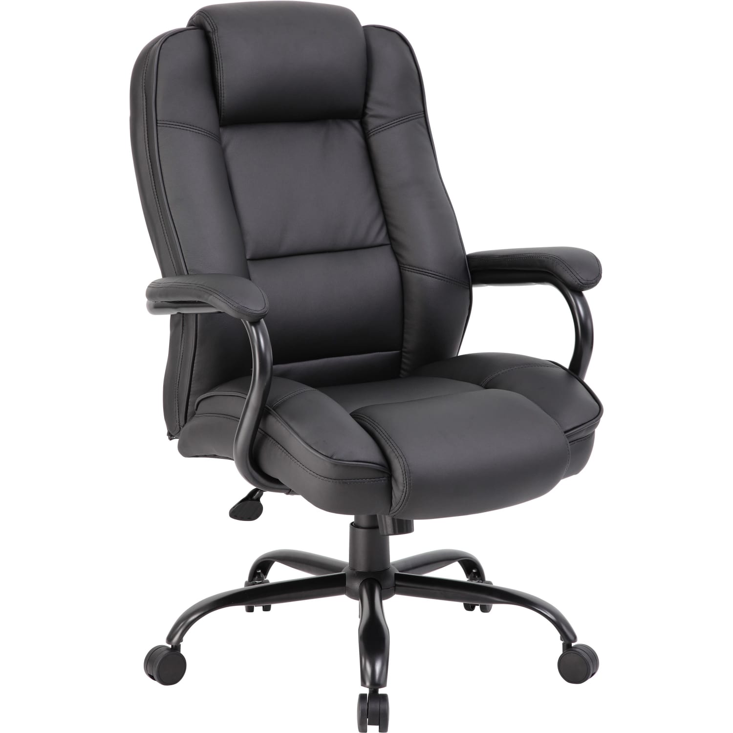 Boss Office Products Heavy-Duty Ergonomic LeatherPlus Bonded Leather High-Back Chair, Black - Image 9
