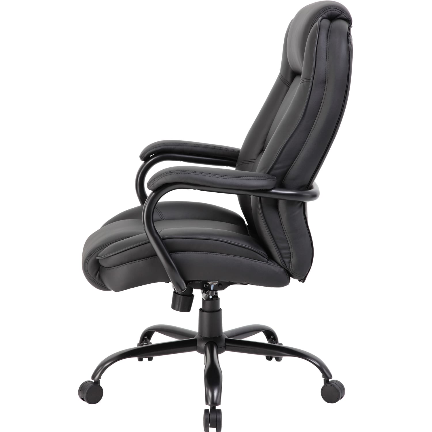 Boss Office Products Heavy-Duty Ergonomic LeatherPlus Bonded Leather High-Back Chair, Black - Image 12