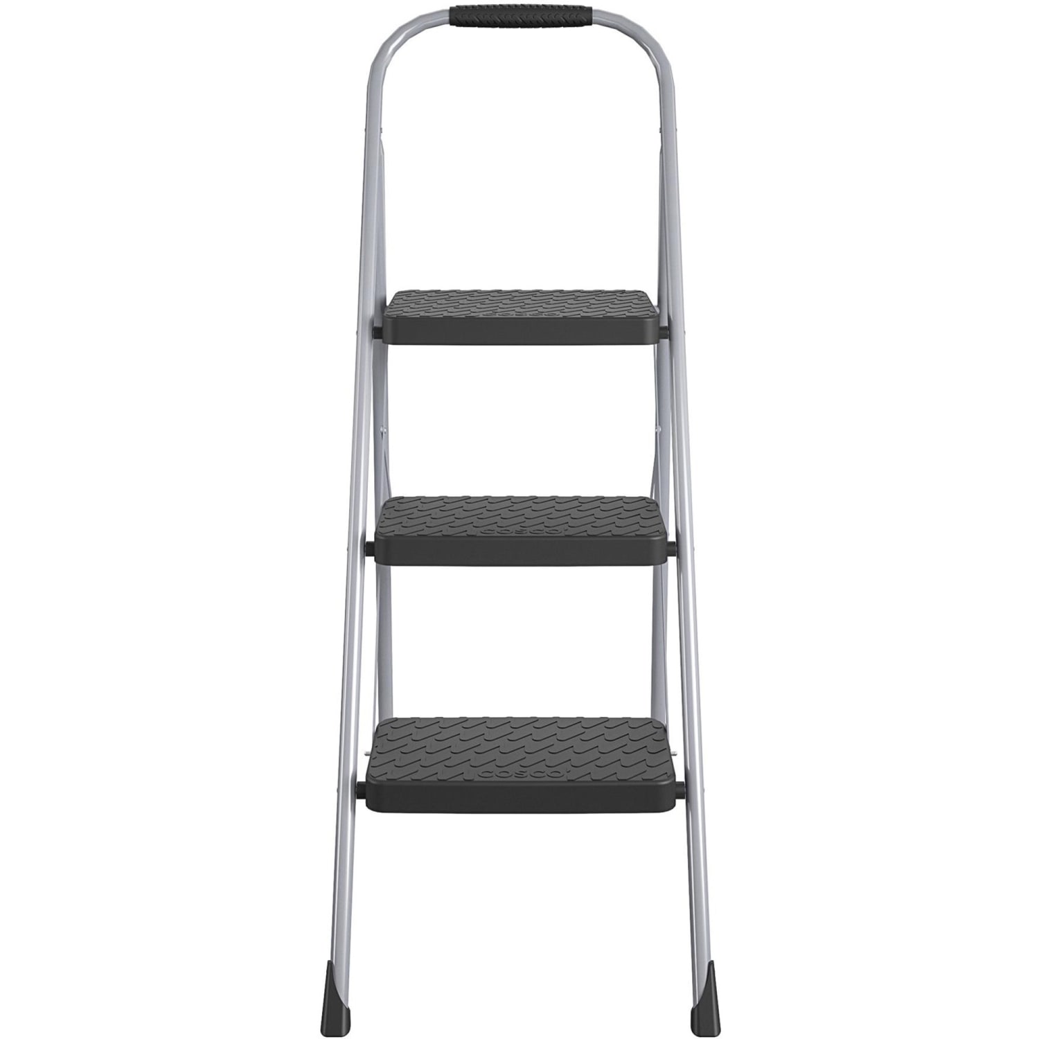 Cosco Ultra-Thin 3-Step Ladder, 200 Lb Capacity, 52 3/4in, Black/Platinum - Image 4