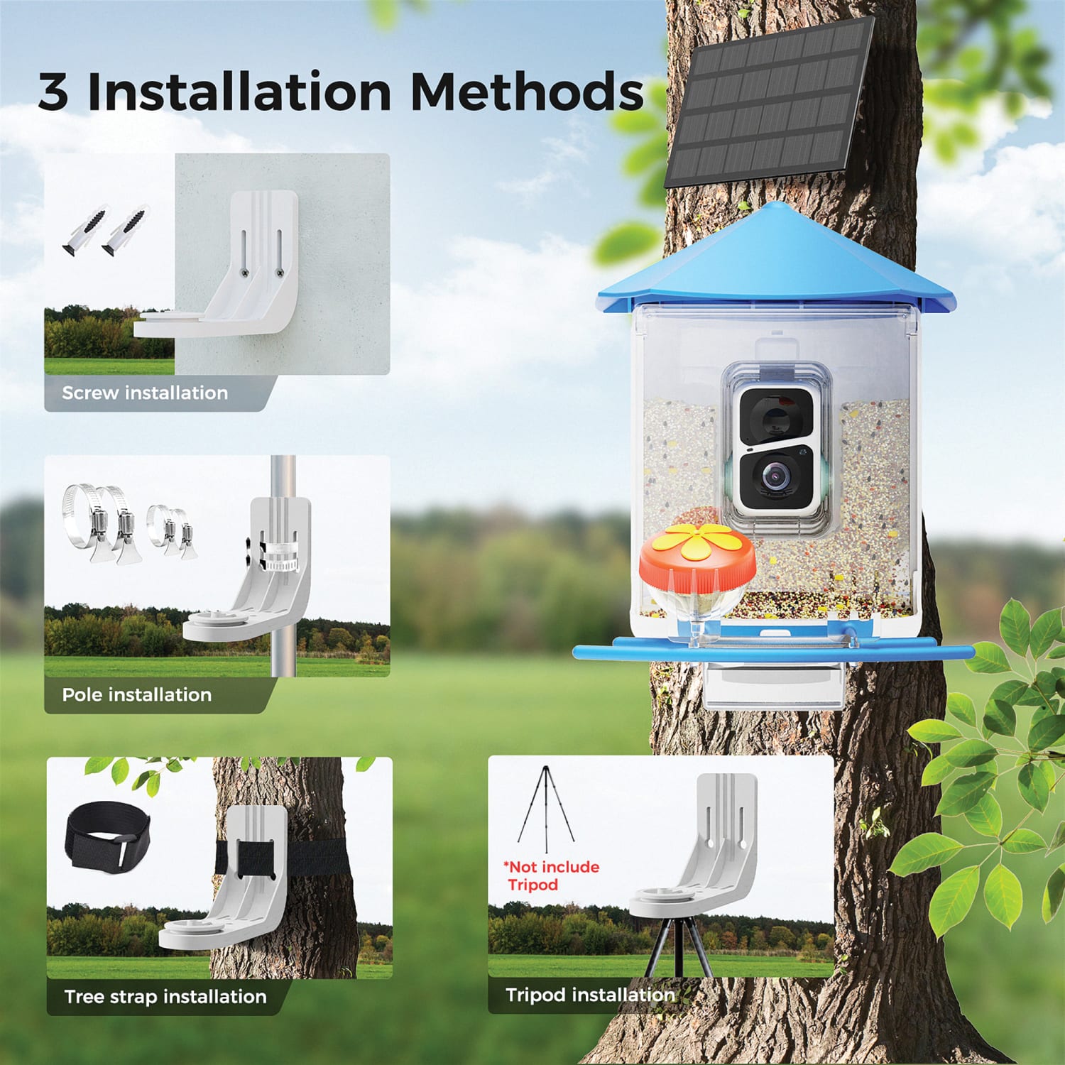 PerchMe Smart Bird Feeder With Camera, Azure/White - Image 5