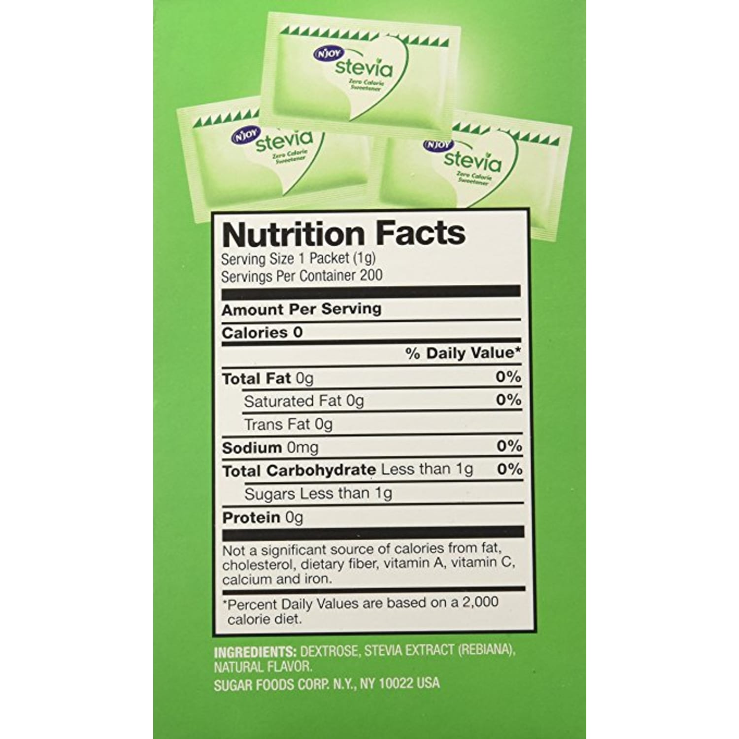 nJOY Green Stevia Packets With Dispenser, Green, Box Of 200 - Image 3