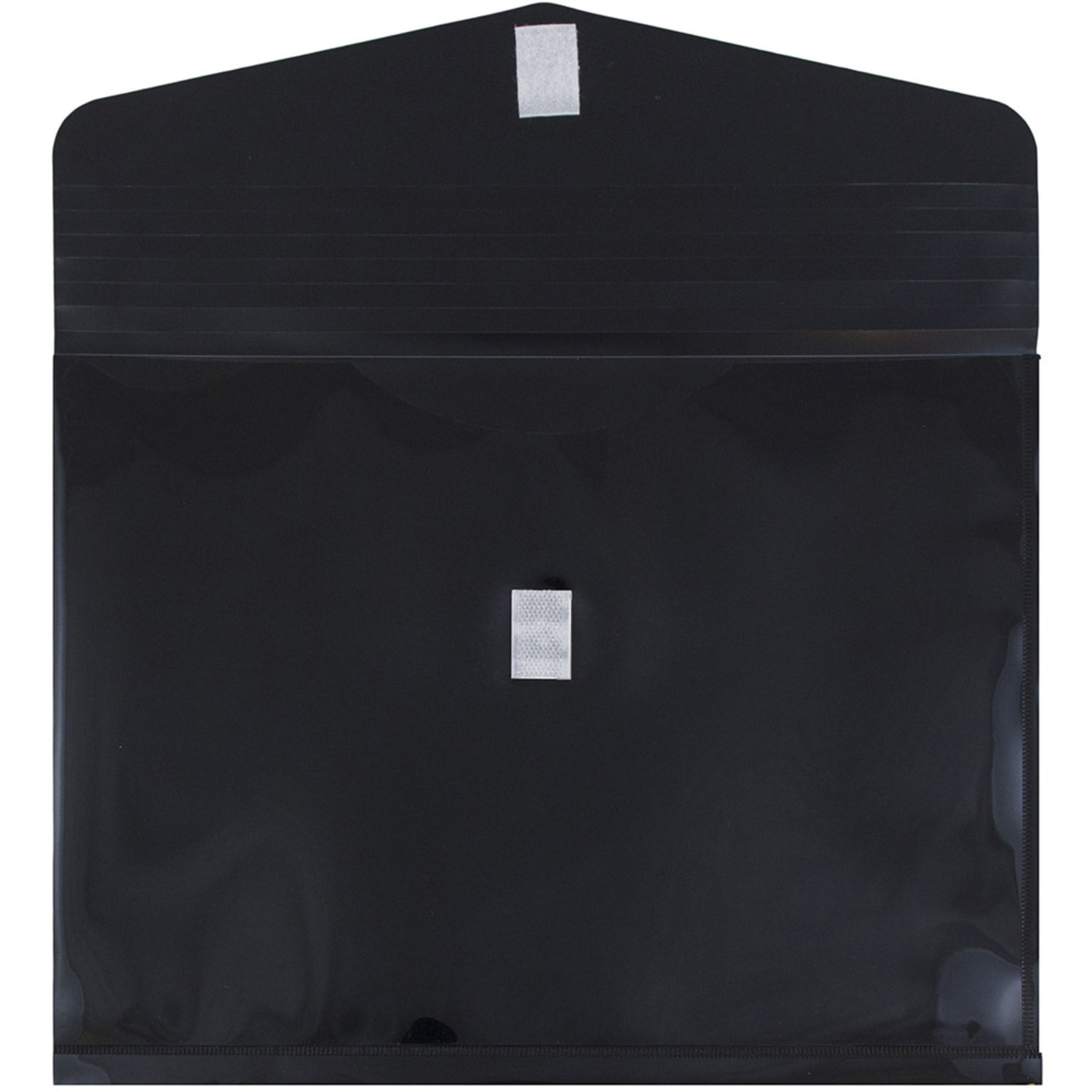 JAM Paper Plastic Booklet Expansion Envelopes, Letter-Size, 9 3/4in x 11 3/4in, Hook & Loop Closure, Black, Pack Of 12 - Image 3