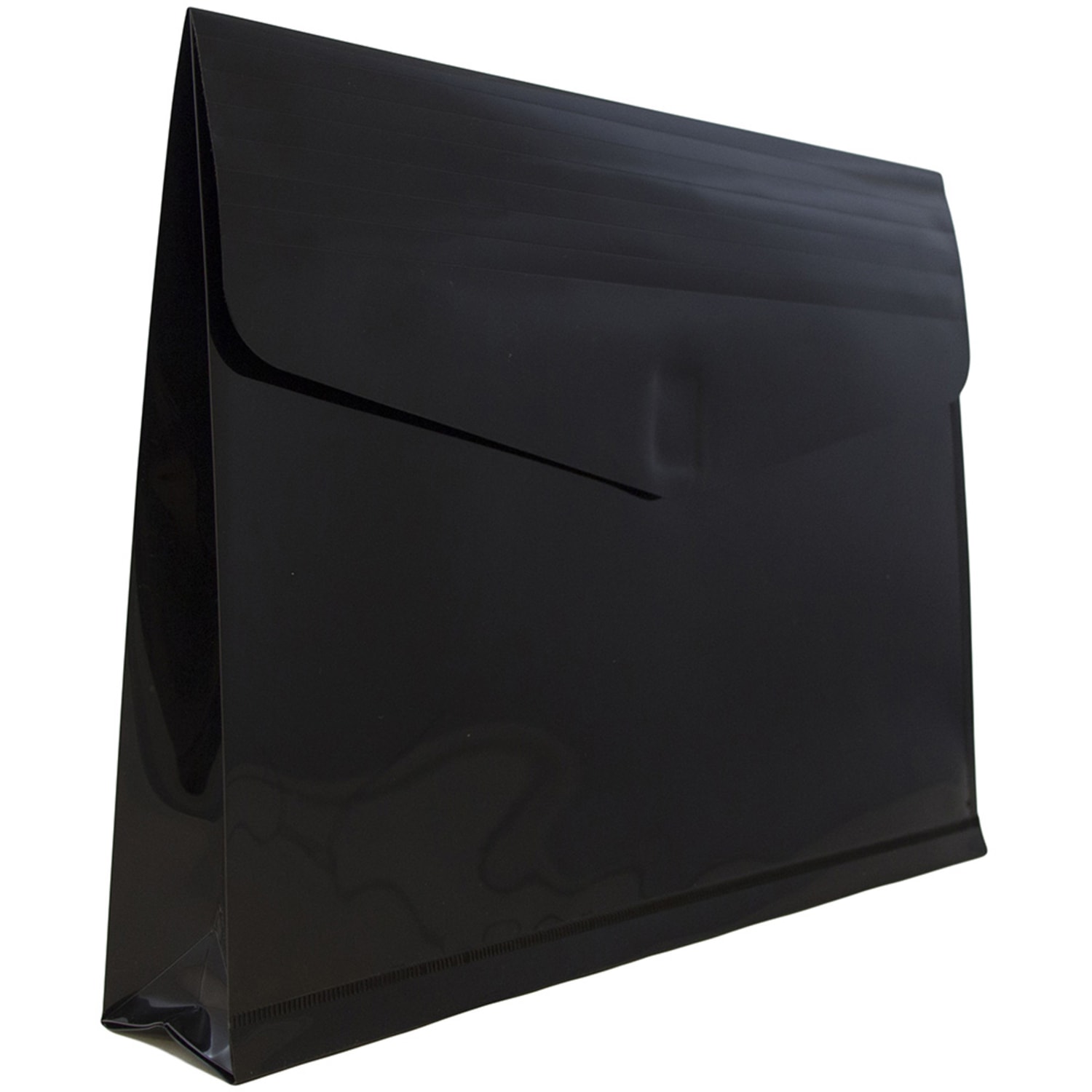 JAM Paper Plastic Booklet Expansion Envelopes, Letter-Size, 9 3/4in x 11 3/4in, Hook & Loop Closure, Black, Pack Of 12 - Image 4