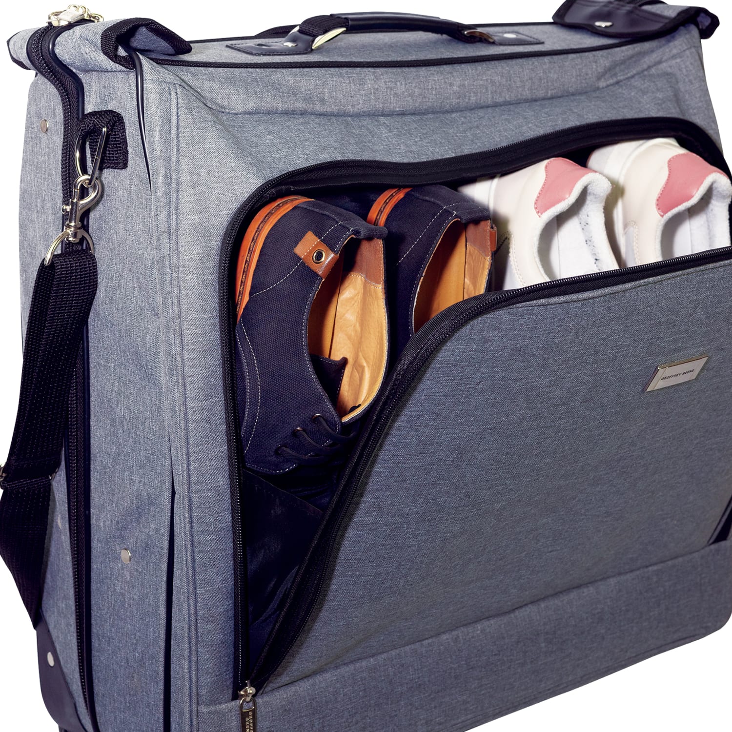 Geoffrey Beene Rolling Garment Carrier, 22inH x 7-1/2inW x 22inD, Gray - Image 6