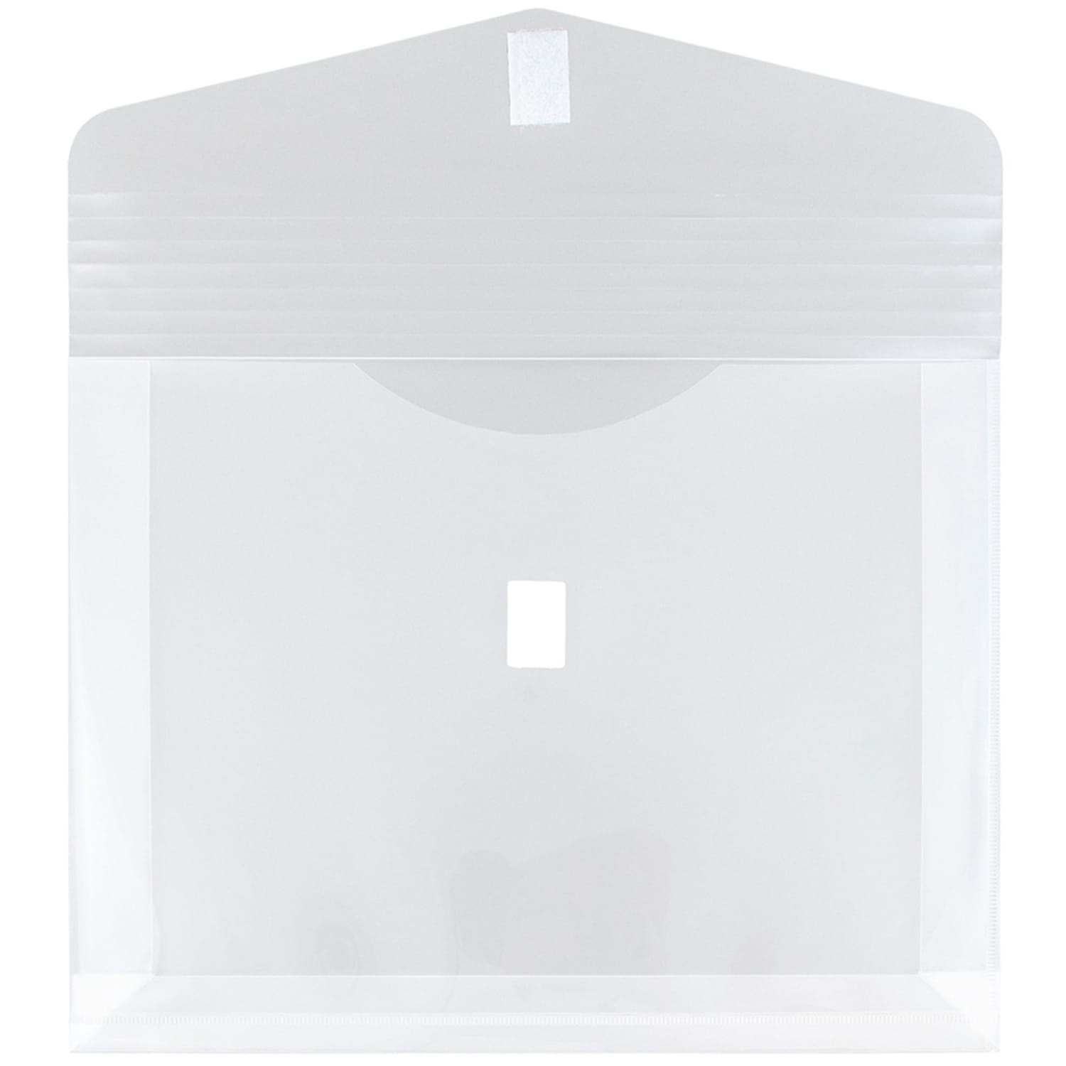 JAM Paper Plastic Booklet Expansion Envelopes, Letter-Size, 9 3/4in x 13in, Hook & Loop Closure Closure, Clear, Pack Of 12 - Image 3