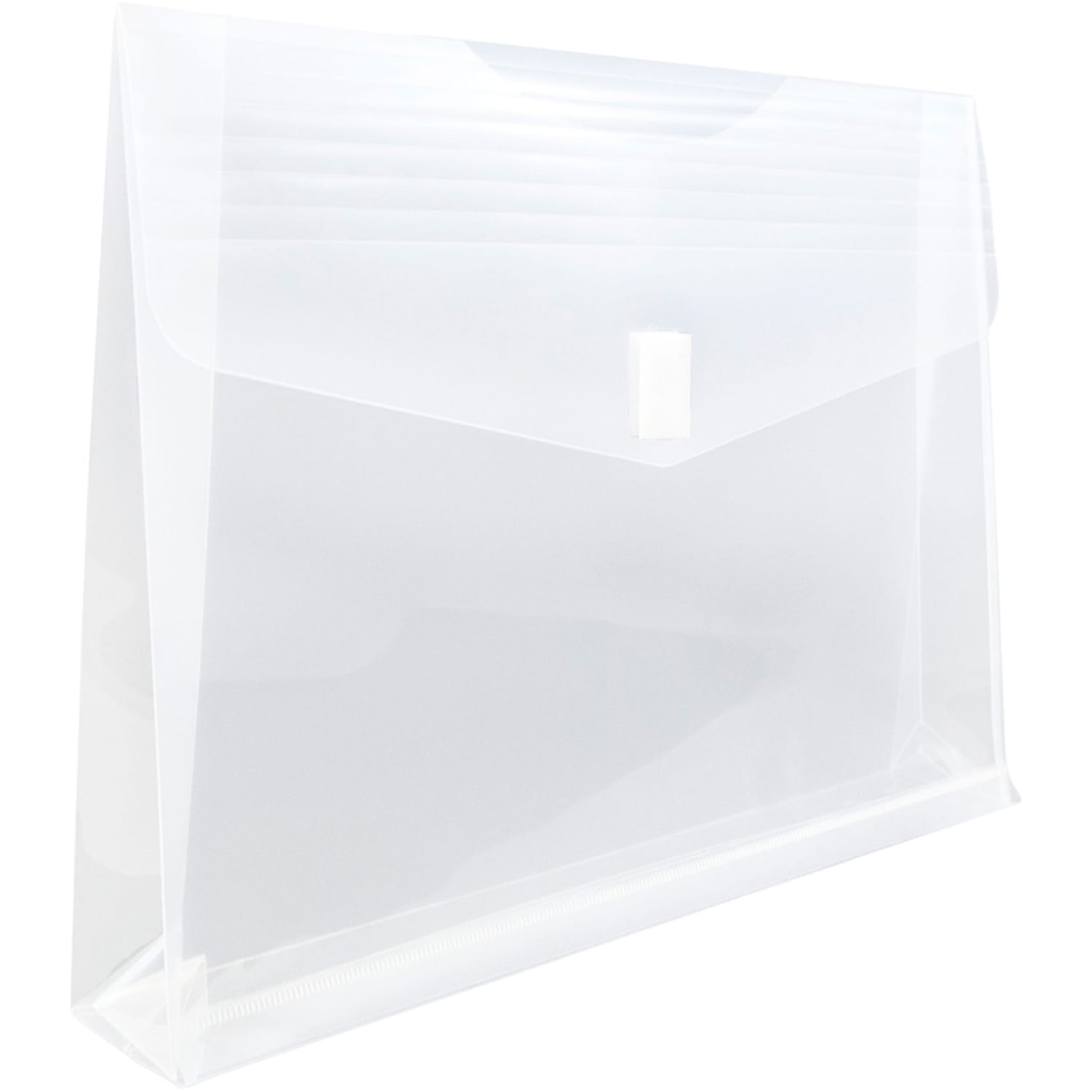 JAM Paper Plastic Booklet Expansion Envelopes, Letter-Size, 9 3/4in x 13in, Hook & Loop Closure Closure, Clear, Pack Of 12 - Image 4