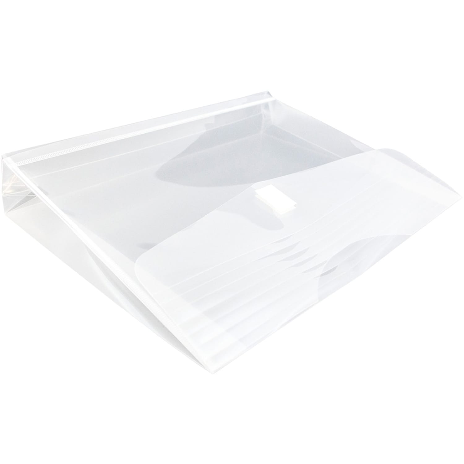 JAM Paper Plastic Booklet Expansion Envelopes, Letter-Size, 9 3/4in x 13in, Hook & Loop Closure Closure, Clear, Pack Of 12 - Image 5