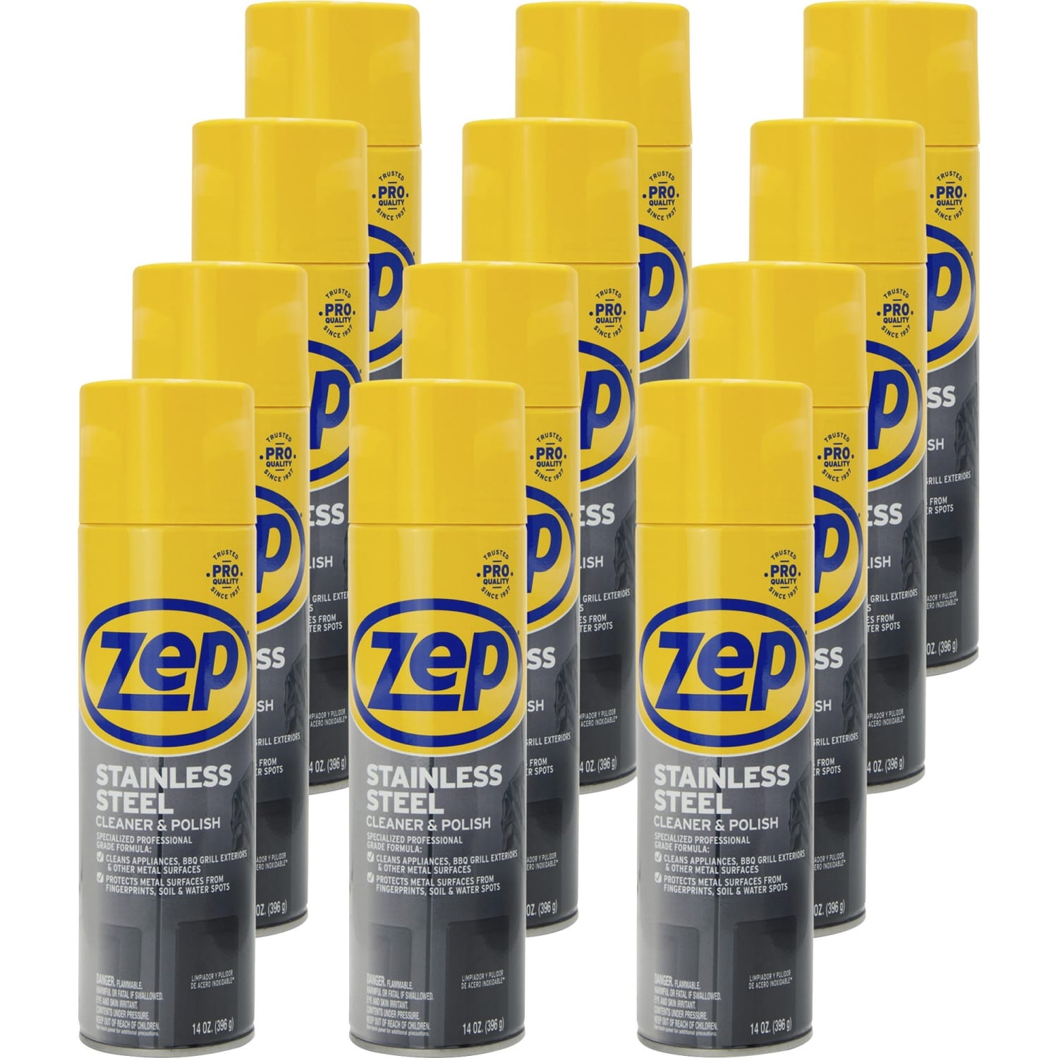 Zep Stainless Steel Polish - 14 fl oz (0.4 quart) - Rust Resistant, Corrosion Resistant, Fade Resistant - Chrome, Black - 12 / Carton - Image 3