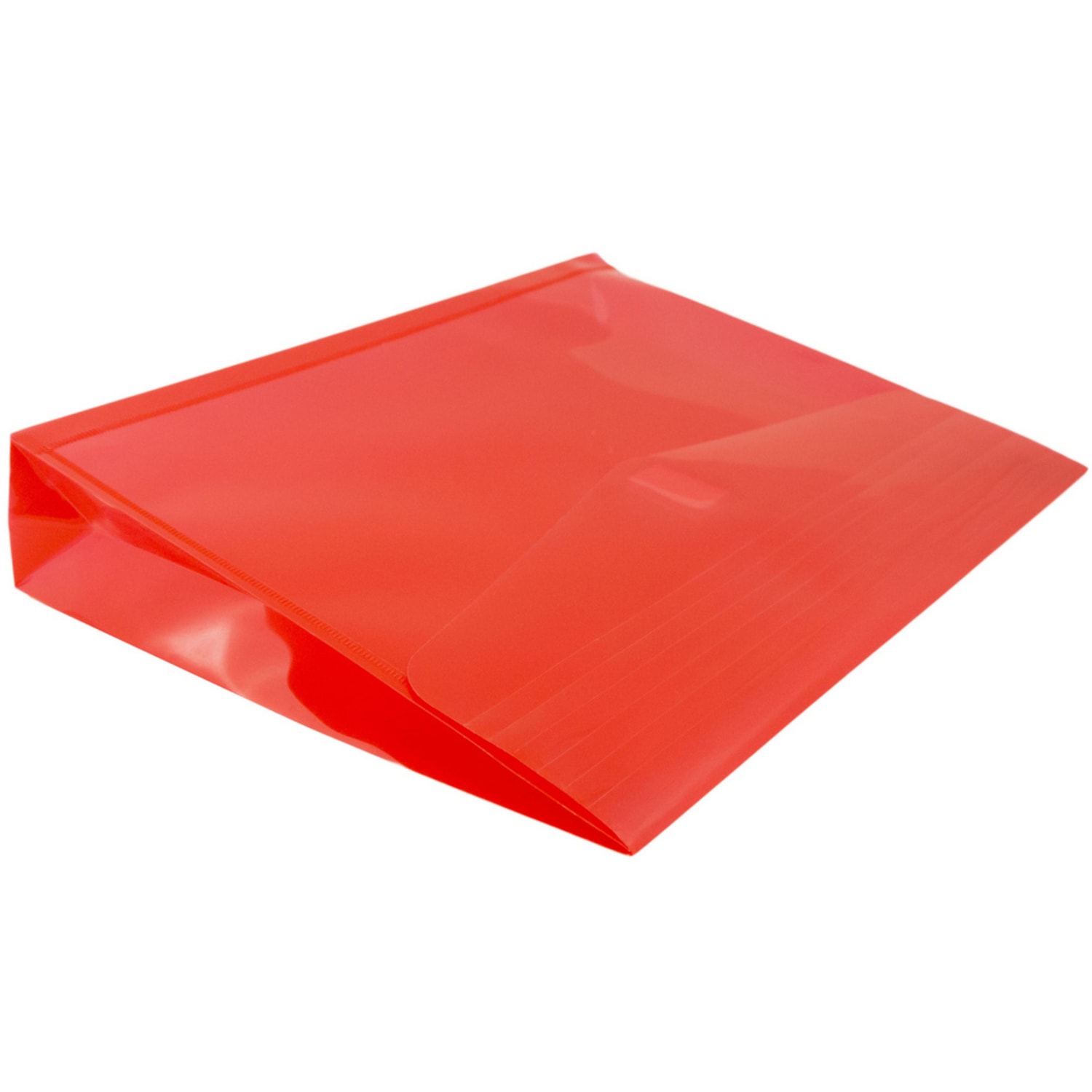 JAM Paper Plastic Booklet Expansion Envelopes, Letter-Size, 9 3/4in x 13in, Hook & Loop Closure, Light Red, Pack Of 12 - Image 5