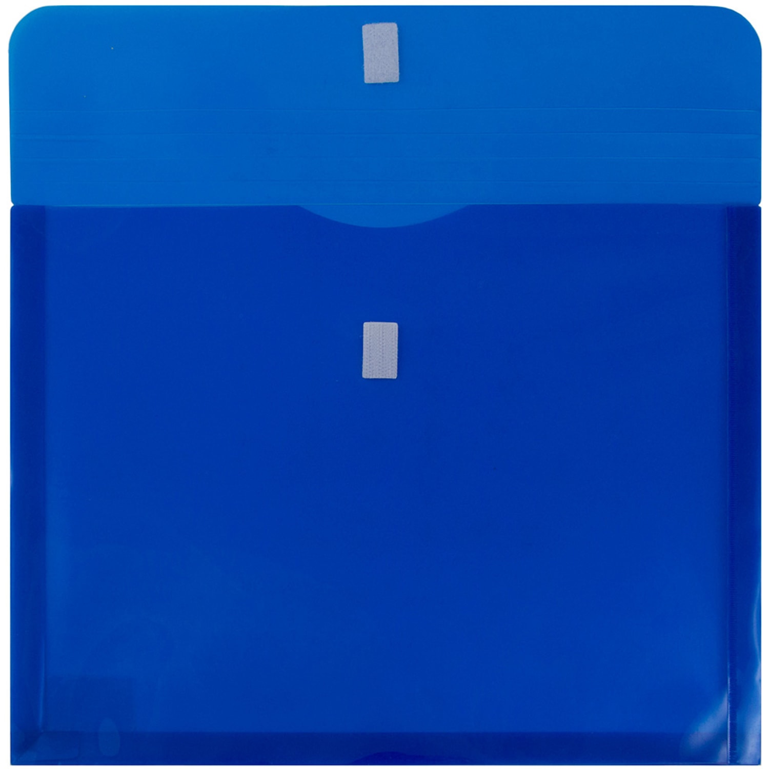 JAM Paper Plastic Booklet Expansion Envelopes, Letter-Size, 9 3/4in x 13in, Hook & Loop Closure, Dark Blue, Pack Of 12 - Image 3
