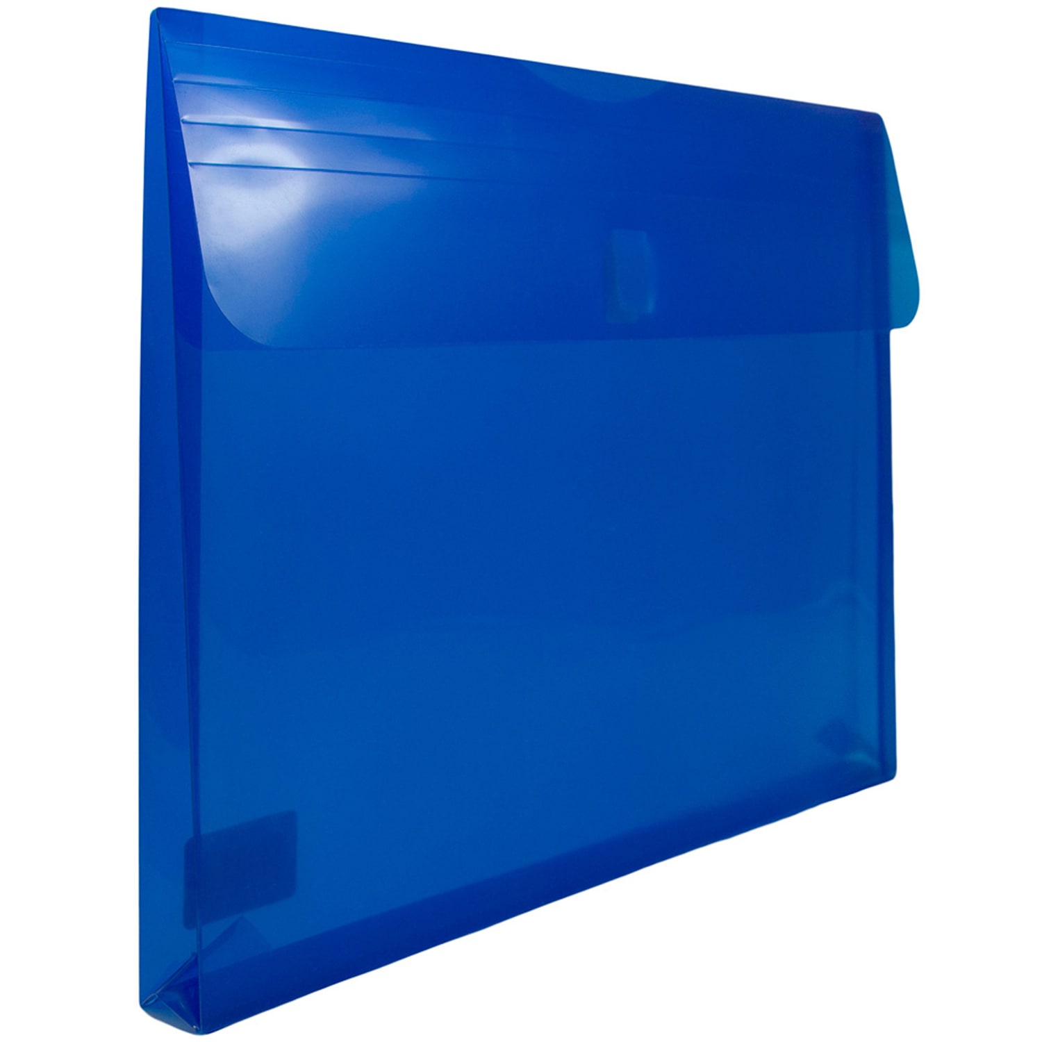 JAM Paper Plastic Booklet Expansion Envelopes, Letter-Size, 9 3/4in x 13in, Hook & Loop Closure, Dark Blue, Pack Of 12 - Image 4