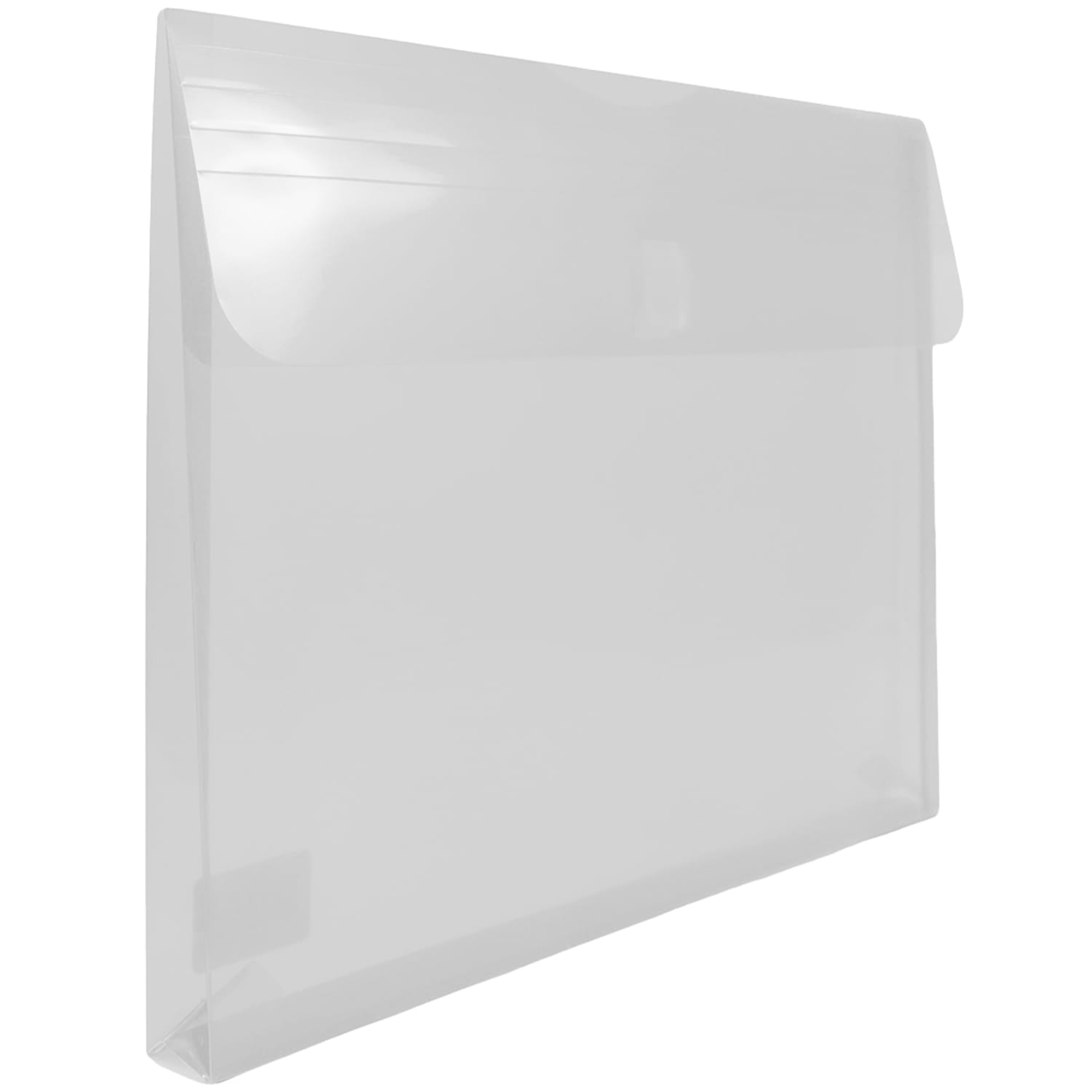 JAM Paper Plastic Booklet Expansion Envelopes, Letter-Size, 9 3/4in x 13in, Hook & Loop, Clear, Pack Of 12 - Image 4