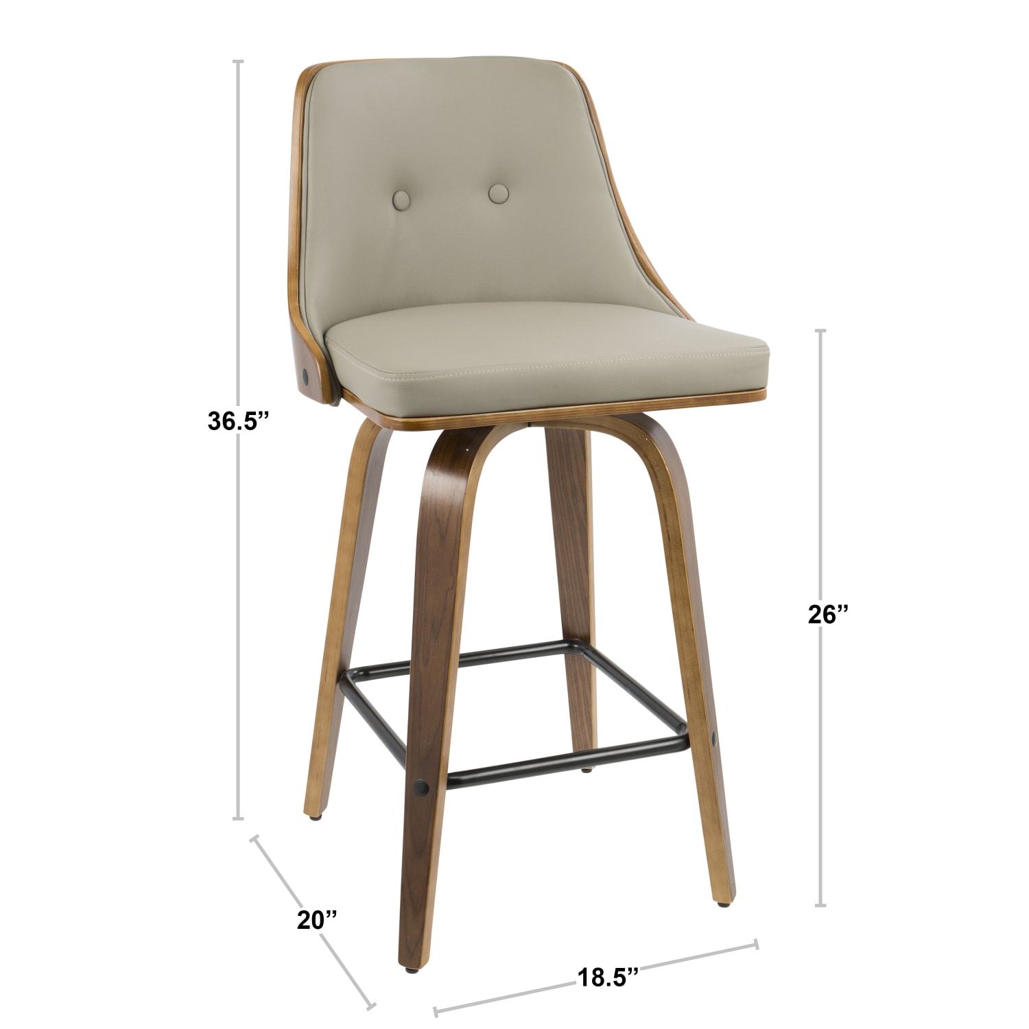 LumiSource Gianna Counter Stools WalnutWhite Set Of 2 Stools PopularChairscom LumiSource Gianna Counter Stools WalnutWhite Set Of 2 Stools PopularChairscom