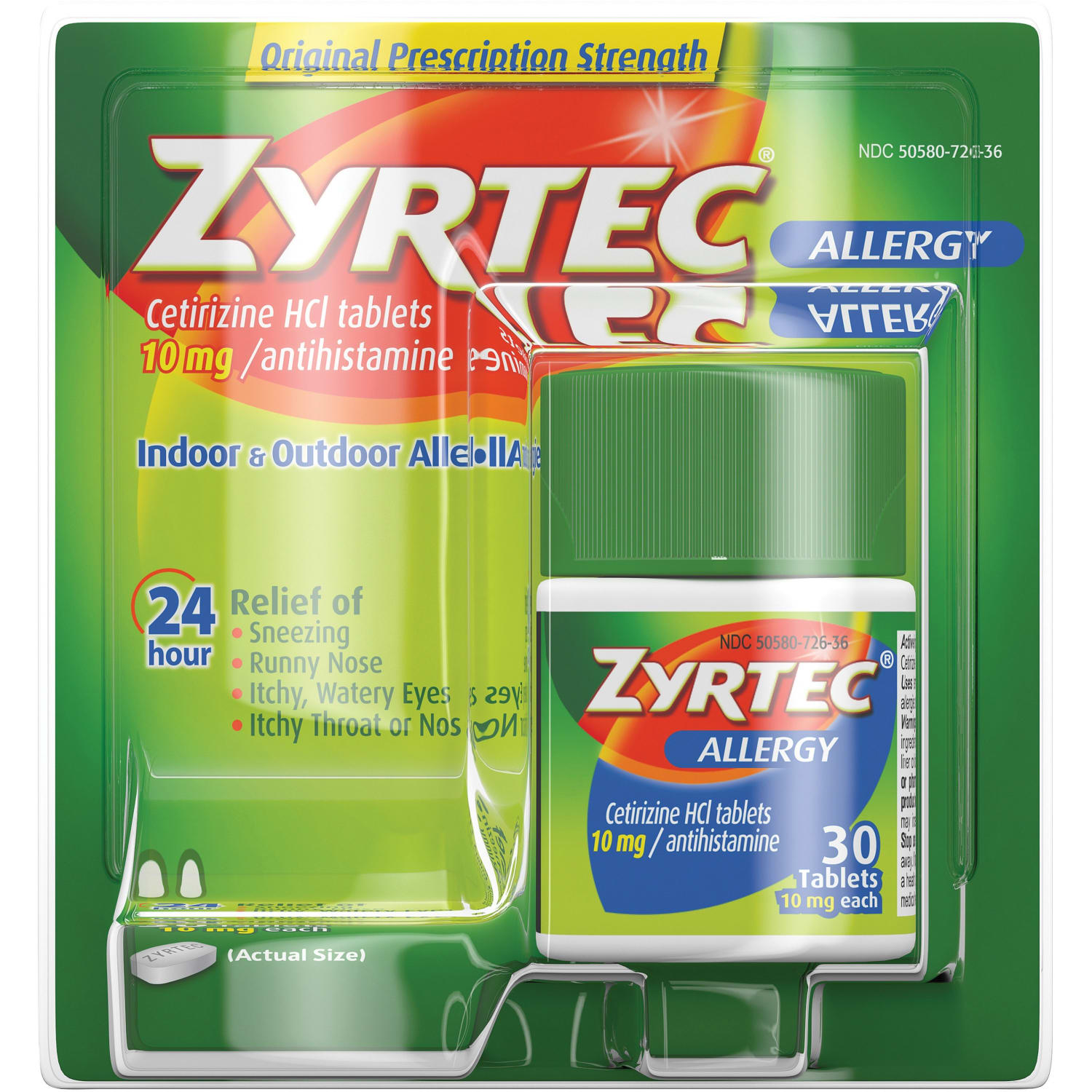 Johnson & Johnson Zyrtec Allergy Relief Tablets, Box of 30 - Image 3