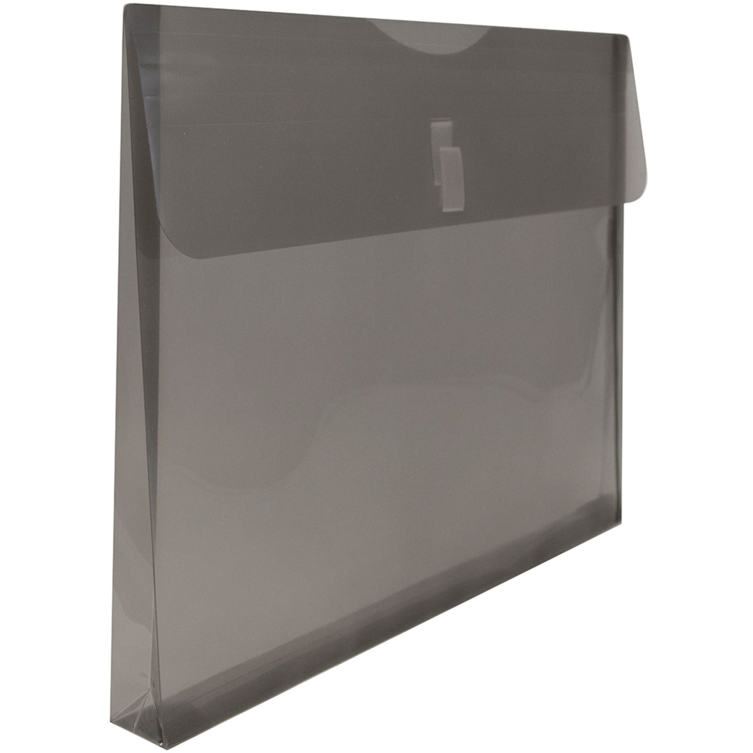 JAM Paper Plastic Booklet Expansion Envelopes, Letter-Size, 9 3/4in x 13in, Hook & Loop Closure, Smoke Gray, Pack Of 12 - Image 4