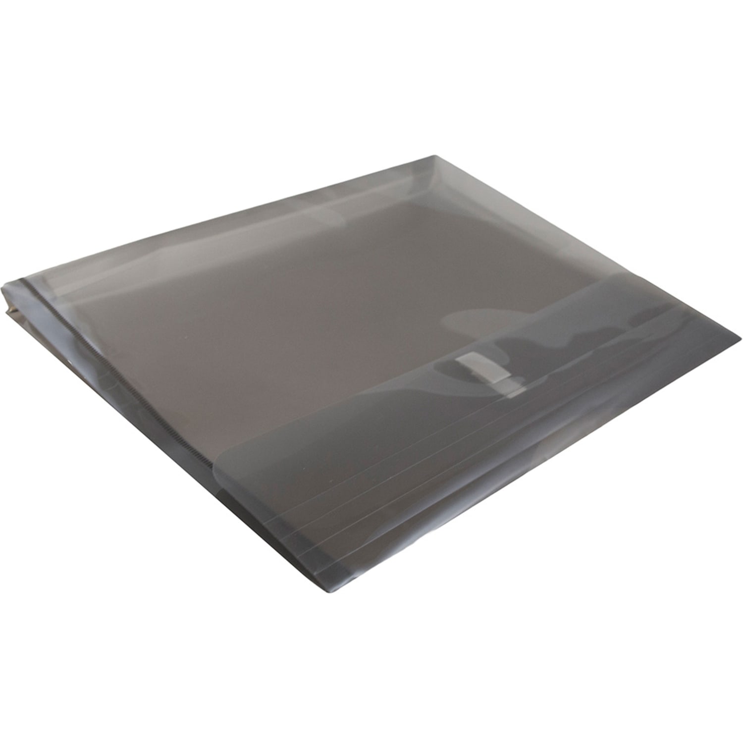 JAM Paper Plastic Booklet Expansion Envelopes, Letter-Size, 9 3/4in x 13in, Hook & Loop Closure, Smoke Gray, Pack Of 12 - Image 5