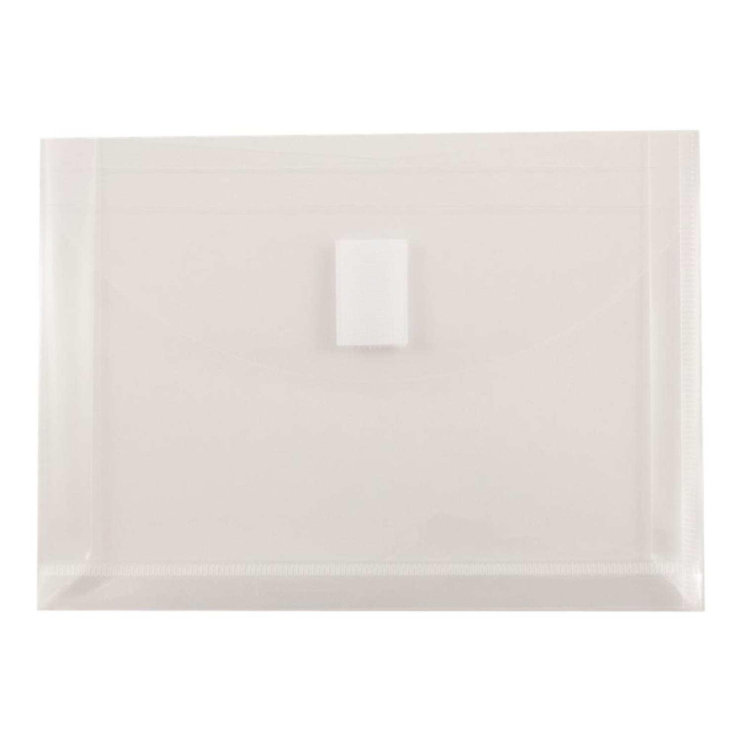 JAM Paper Plastic Booklet Envelopes, 1in Expansion, 5 1/2in x 7 1/2in, Hook & Loop Closure, Clear, Pack Of 12 - Image 3