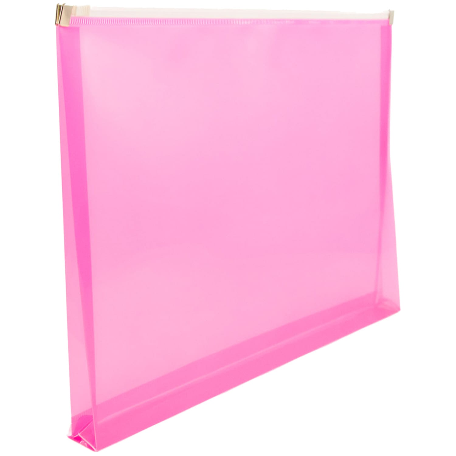 JAM Paper #10 Plastic Envelopes, Zipper Closure, Hot Pink, Pack Of 12 - Image 3