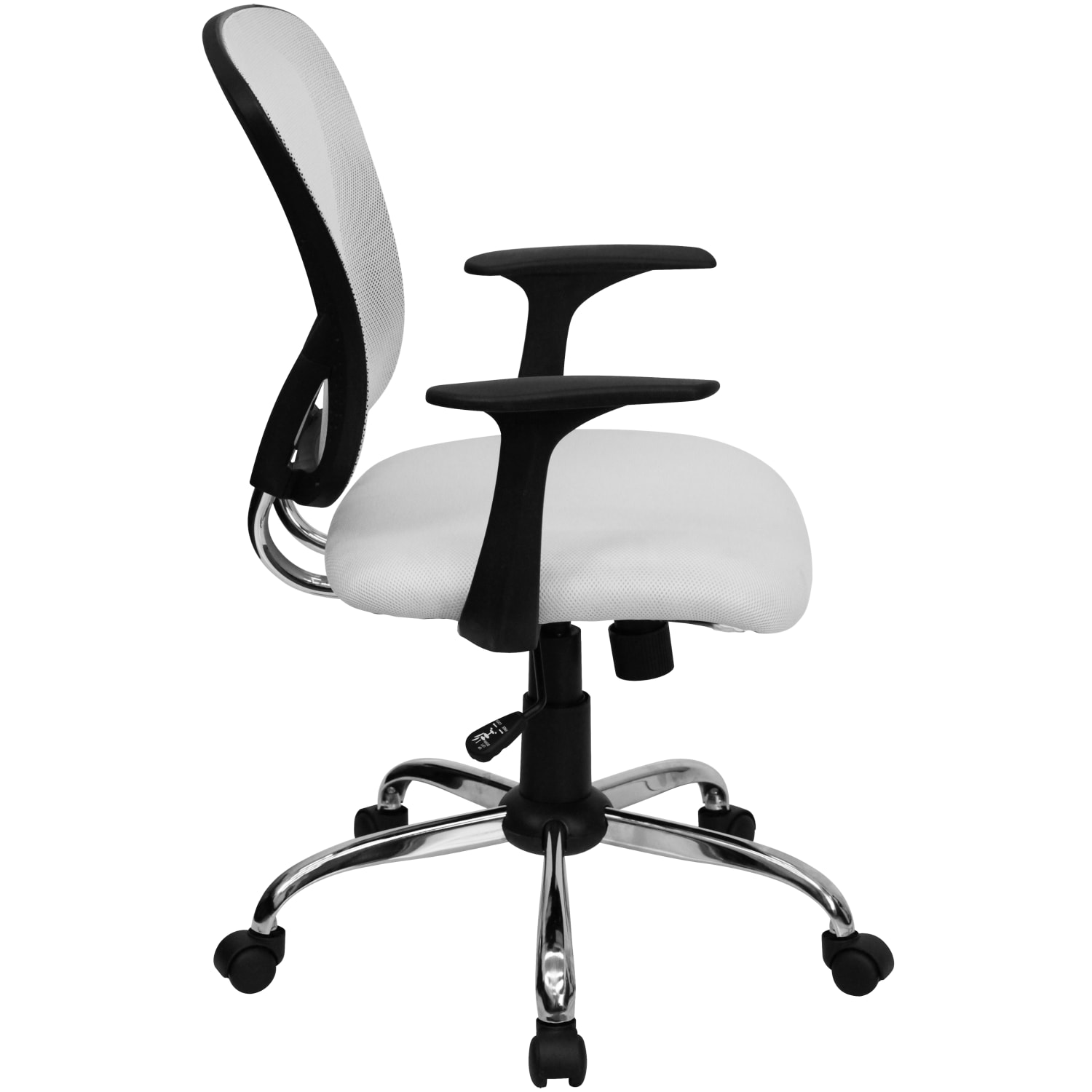 Flash Furniture Mesh Mid Back Task Chair WhiteBlackChrome PopularChairscom