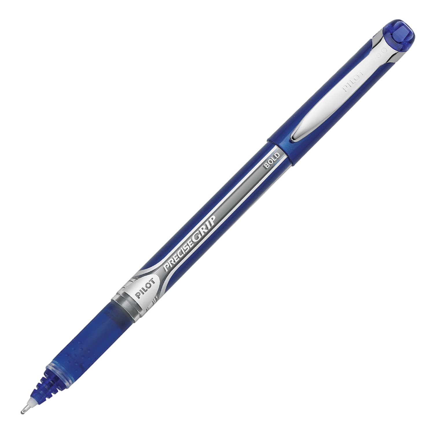 Pilot Precise Grip Liquid Ink Rollerball Pens, Bold Point, 1.0 mm, Blue Metallic Barrel, Blue Ink, Pack Of 12 Pens - Image 3
