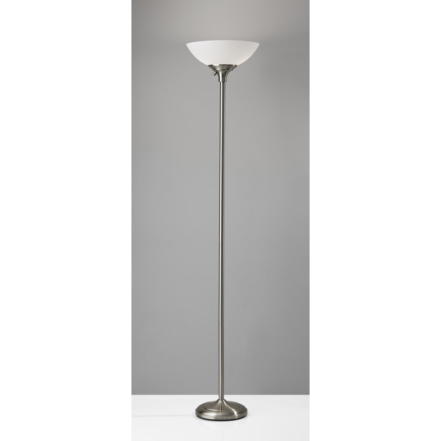 Adesso Glenn 300W Torchiere, 71inH, Brushed Steel Base - Image 3