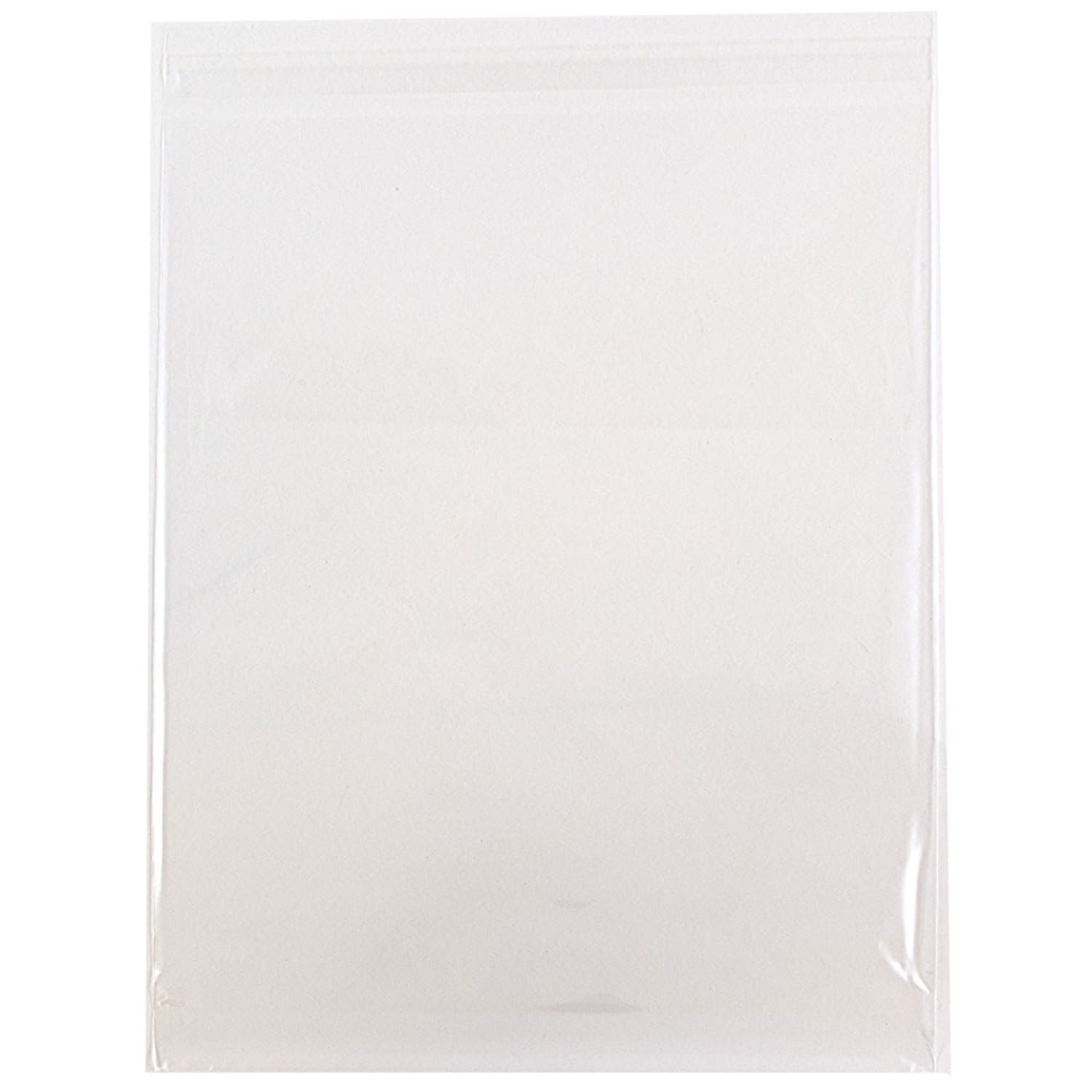 JAM Paper Self-Adhesive Cello Sleeve Envelopes, 10in x 13in, Clear, Pack Of 100